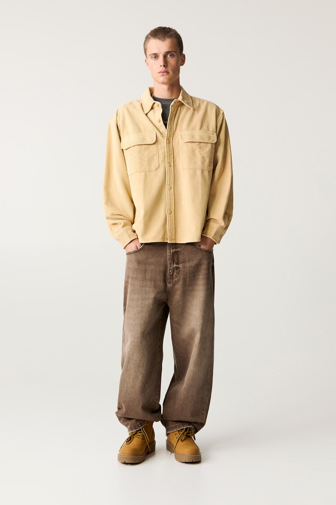 kostrovaolya Menčestrová košeľa s vyblednutým efektom - PULL&BEAR