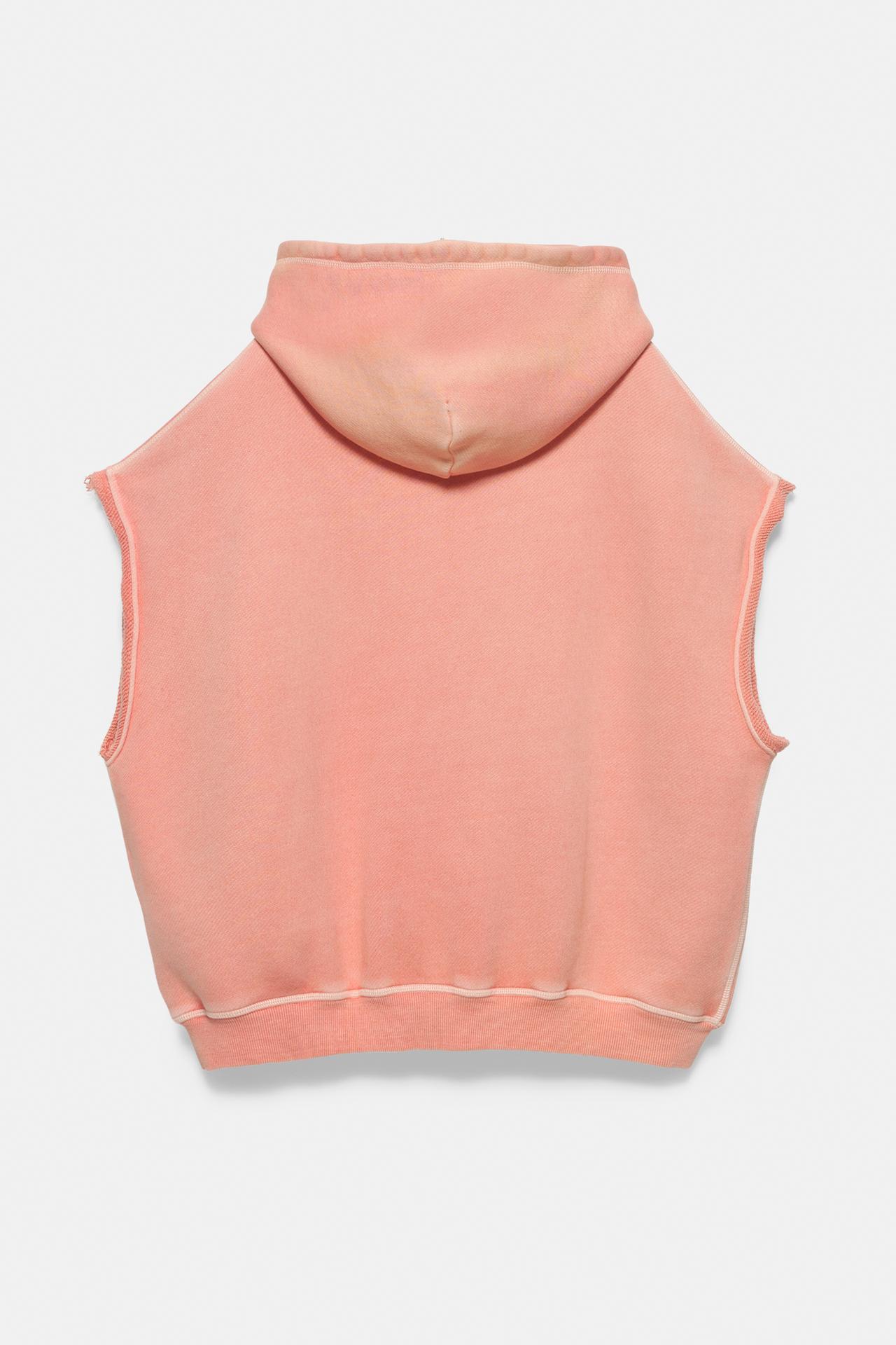 Sleeveless hoodie — Coral