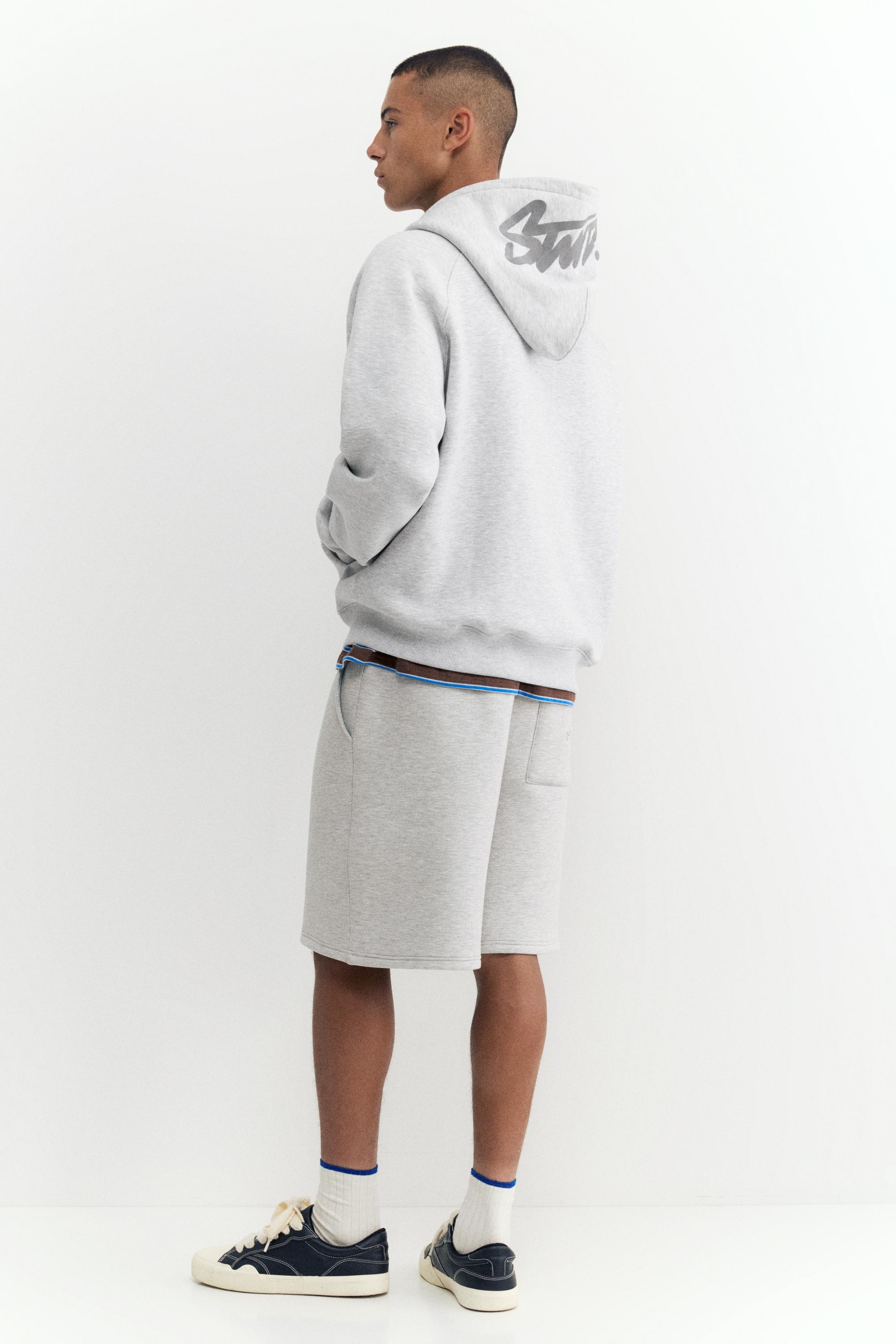 STWD zip-up hoodie — Grey marl