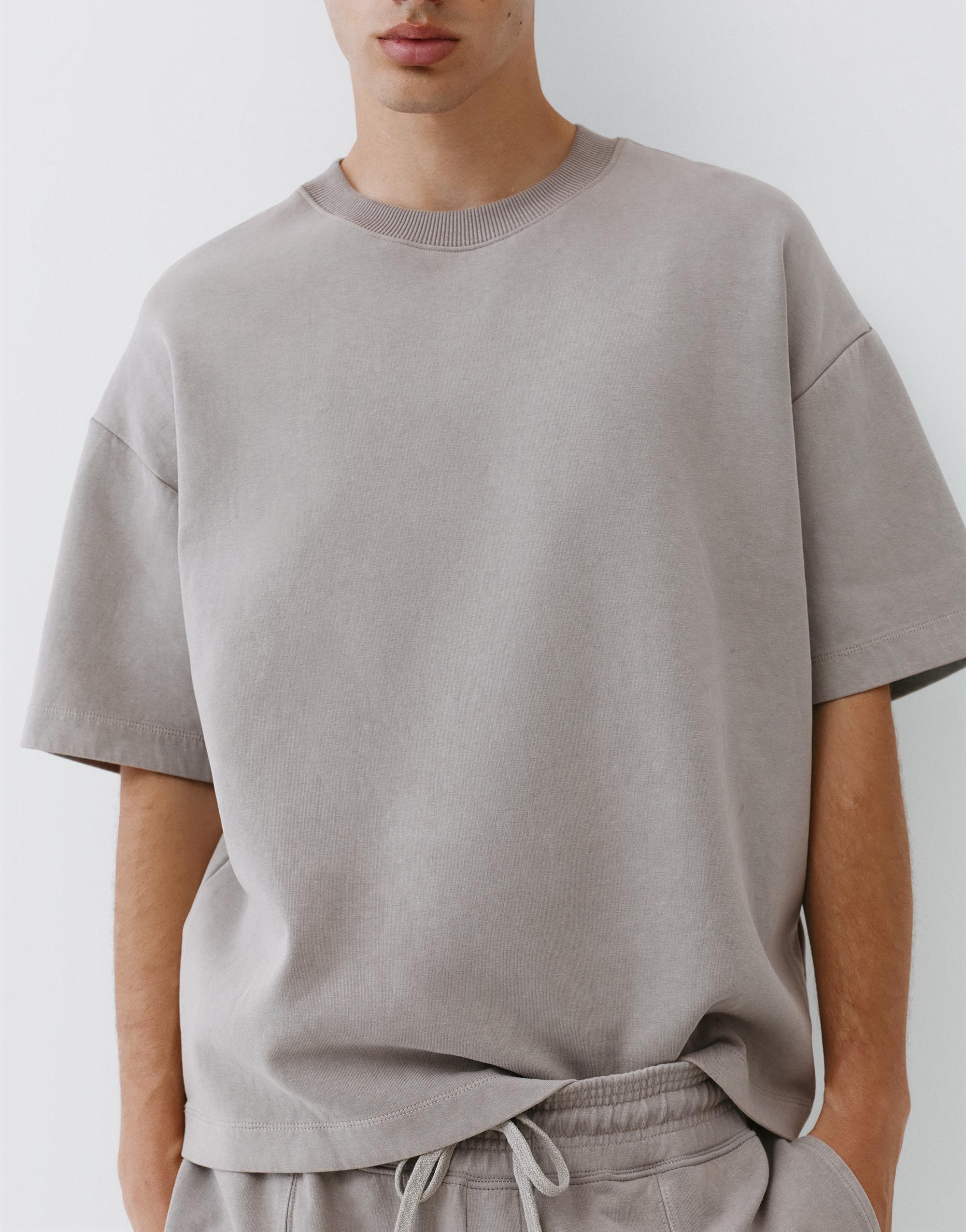 Interlock short sleeve sweatshirt — Grey marl