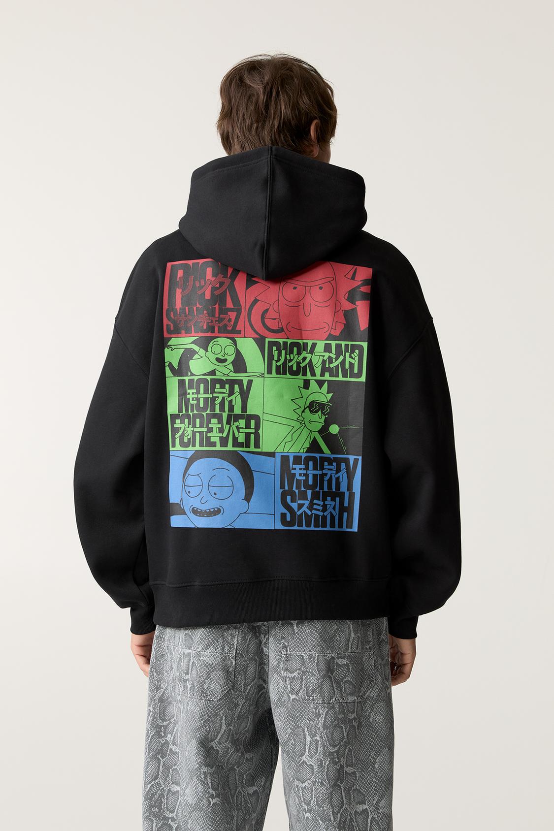 Sweat Capuche Rick Pull Rick Et Morty Noir Sweat à Capuche Rick Et