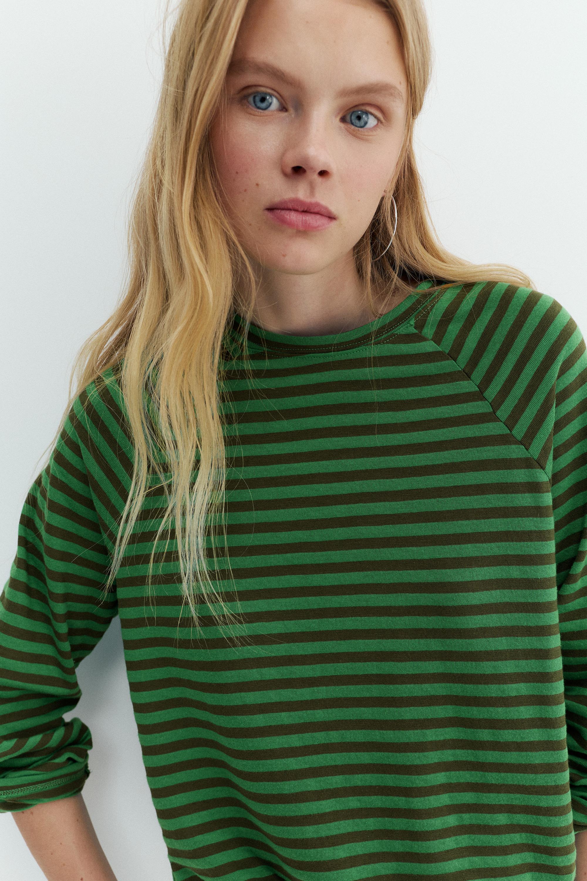 Uzun kollu çizgili tişört - Görsel 25