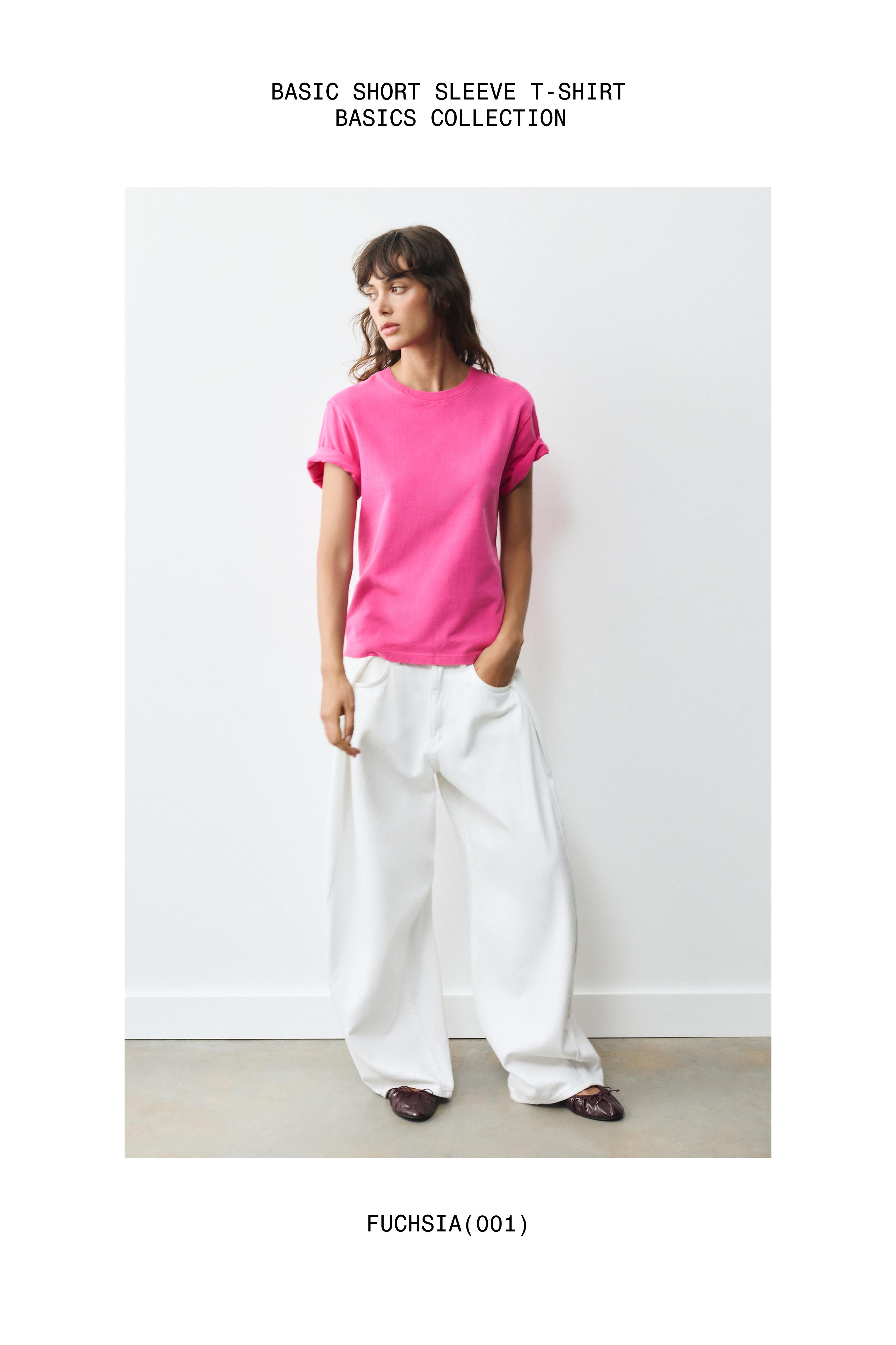 Short sleeve T-shirt 100% cotton — Fuchsia