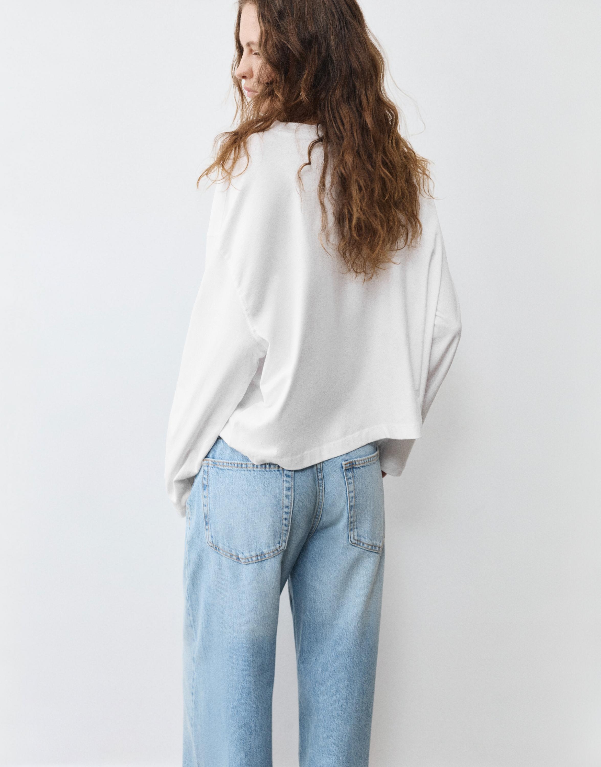 Boxy-fit long sleeve T-shirt — White