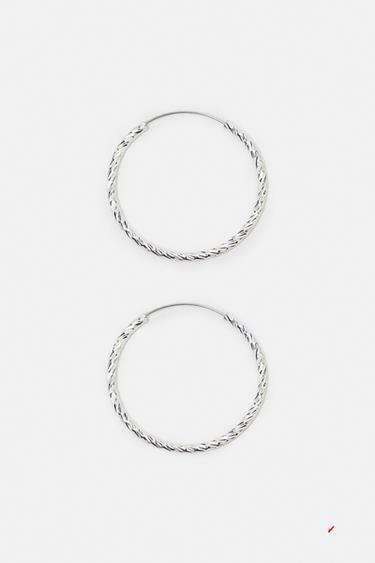 Pack of 3 textured hoop earrings — Gold 4