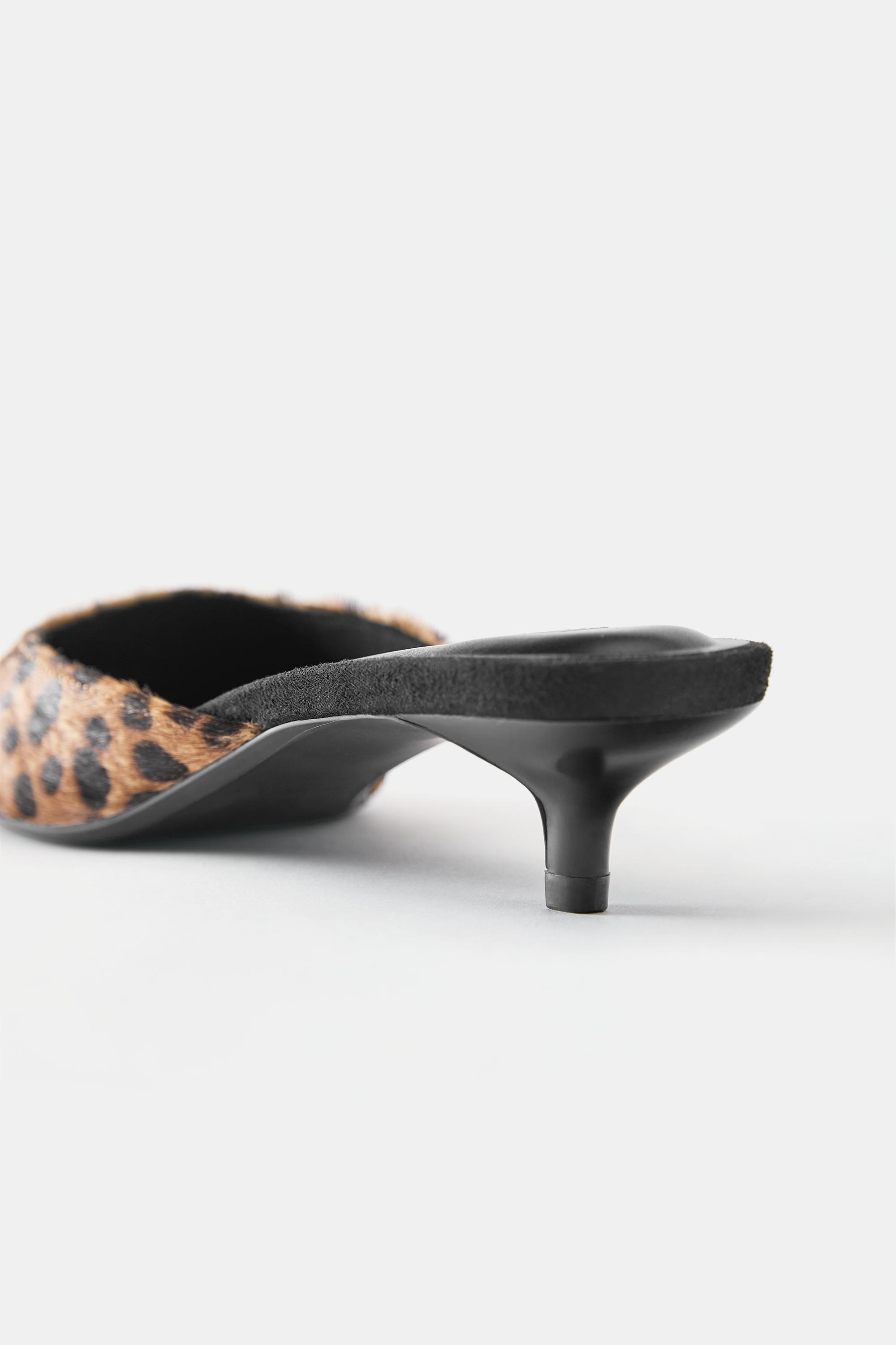 Leopard print leather mules — Leopard