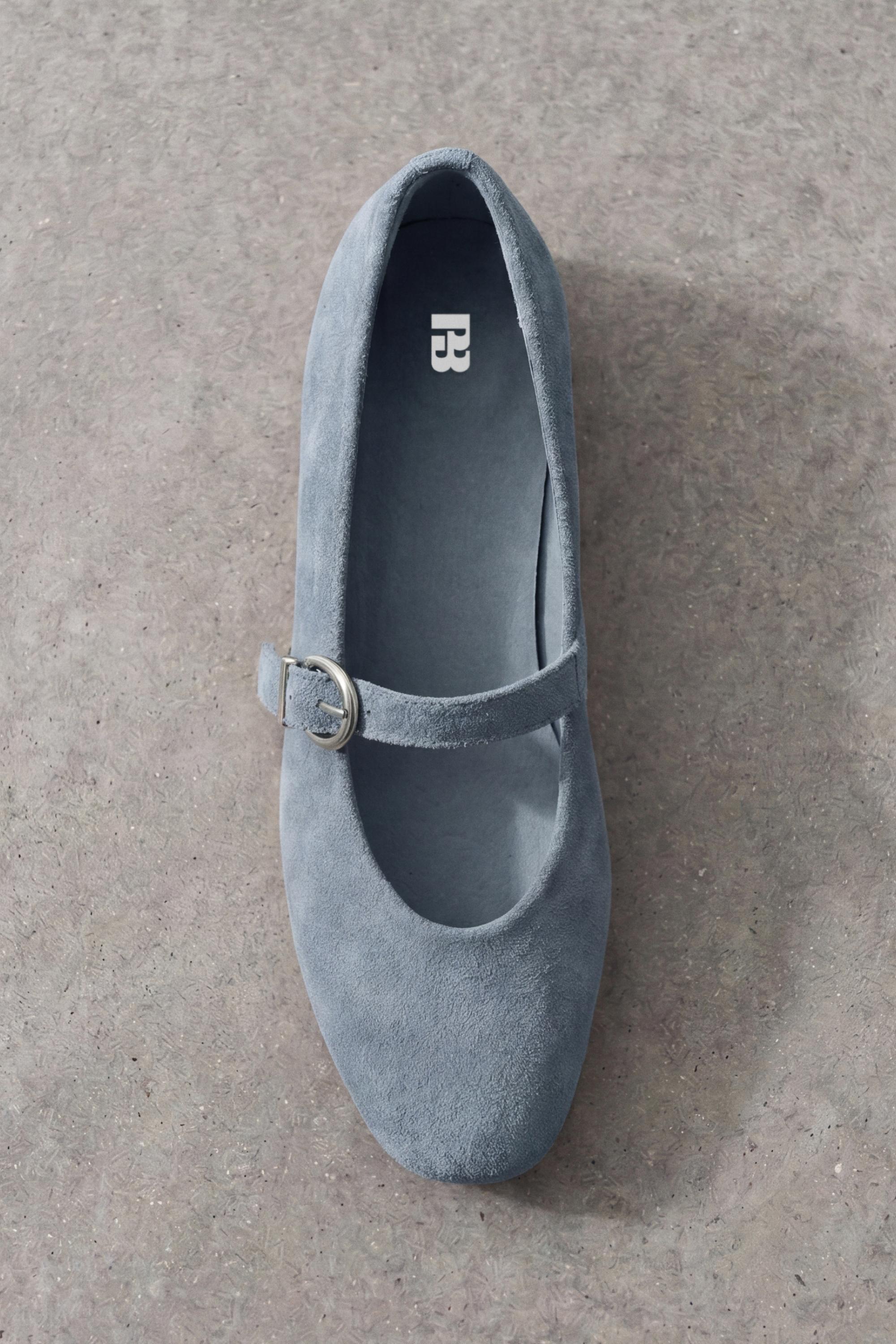 Leather ballerinas — Blue