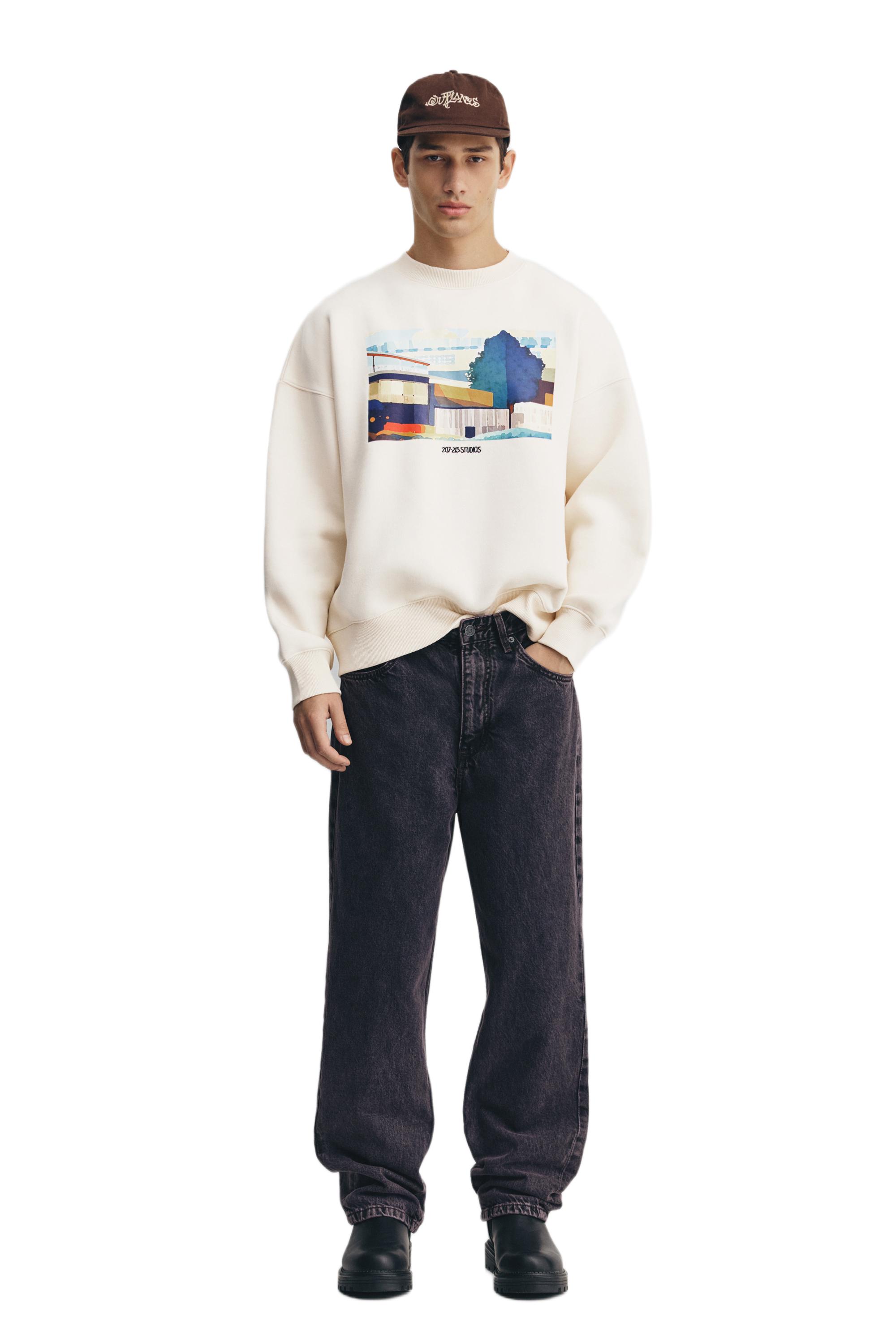 Sweatshirt with embroidered graphic slogan — Off white