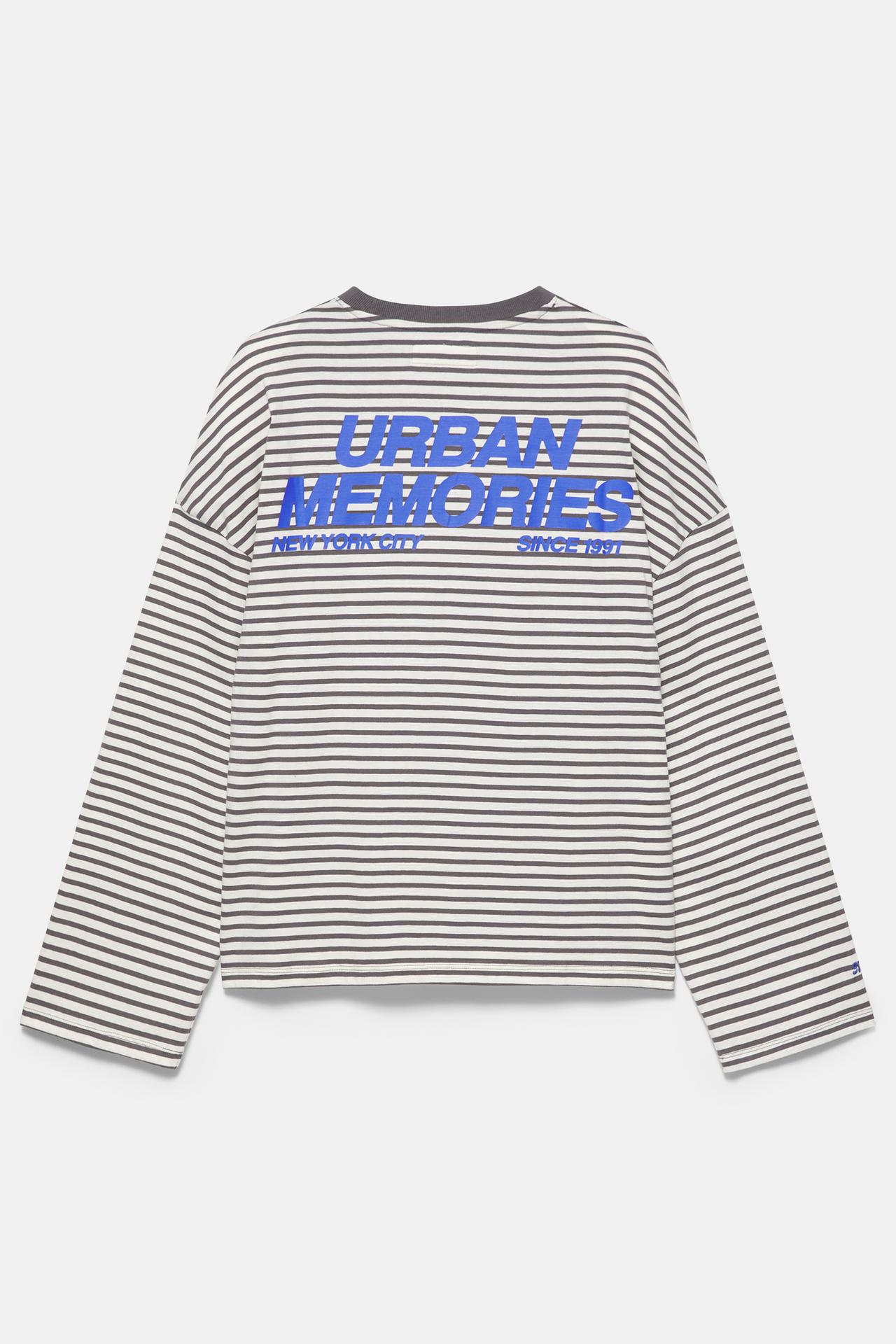 Graphic striped T-shirt — Anthracite grey