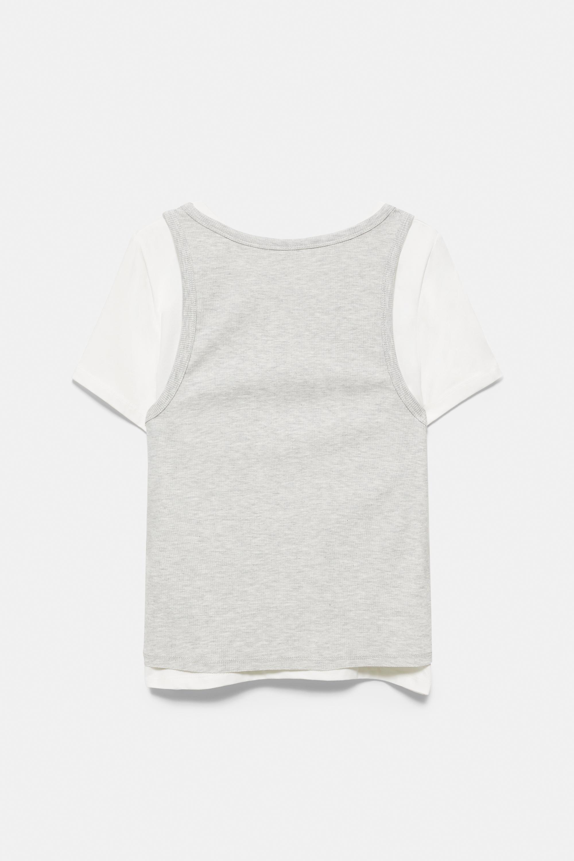 Double graphic T-shirt — Grey