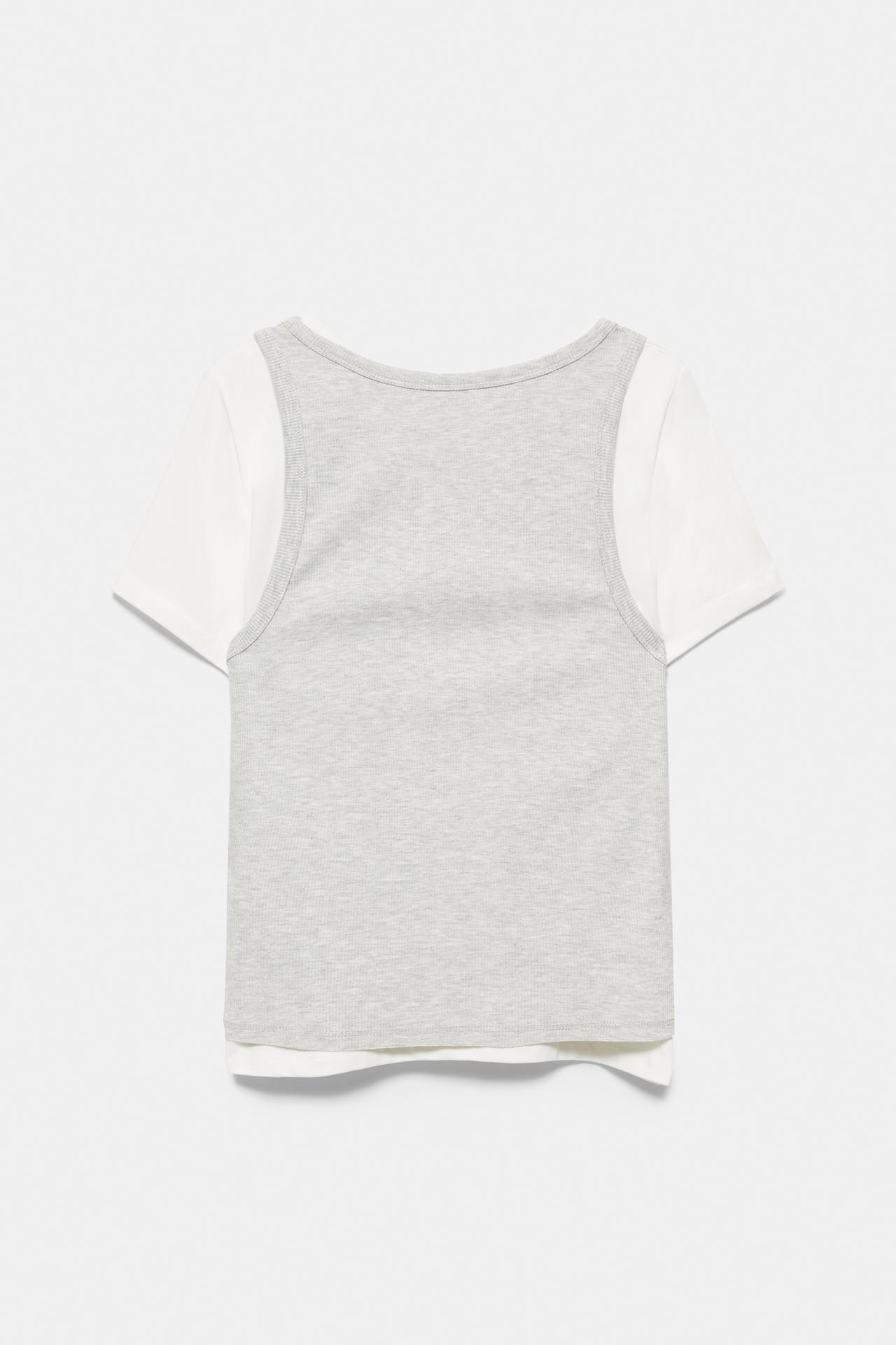Double graphic T-shirt — Grey
