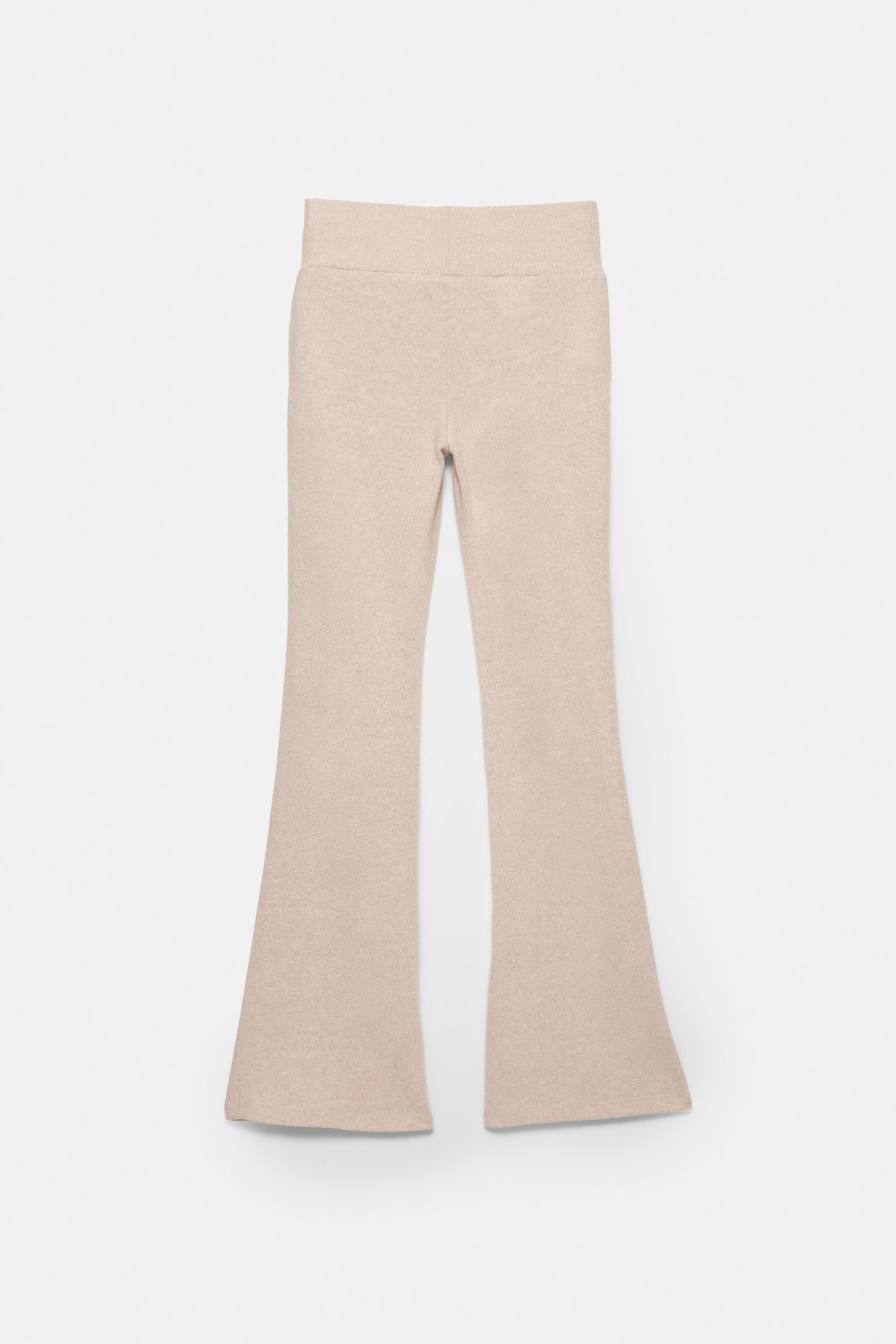 Soft touch flared trousers — Ecru