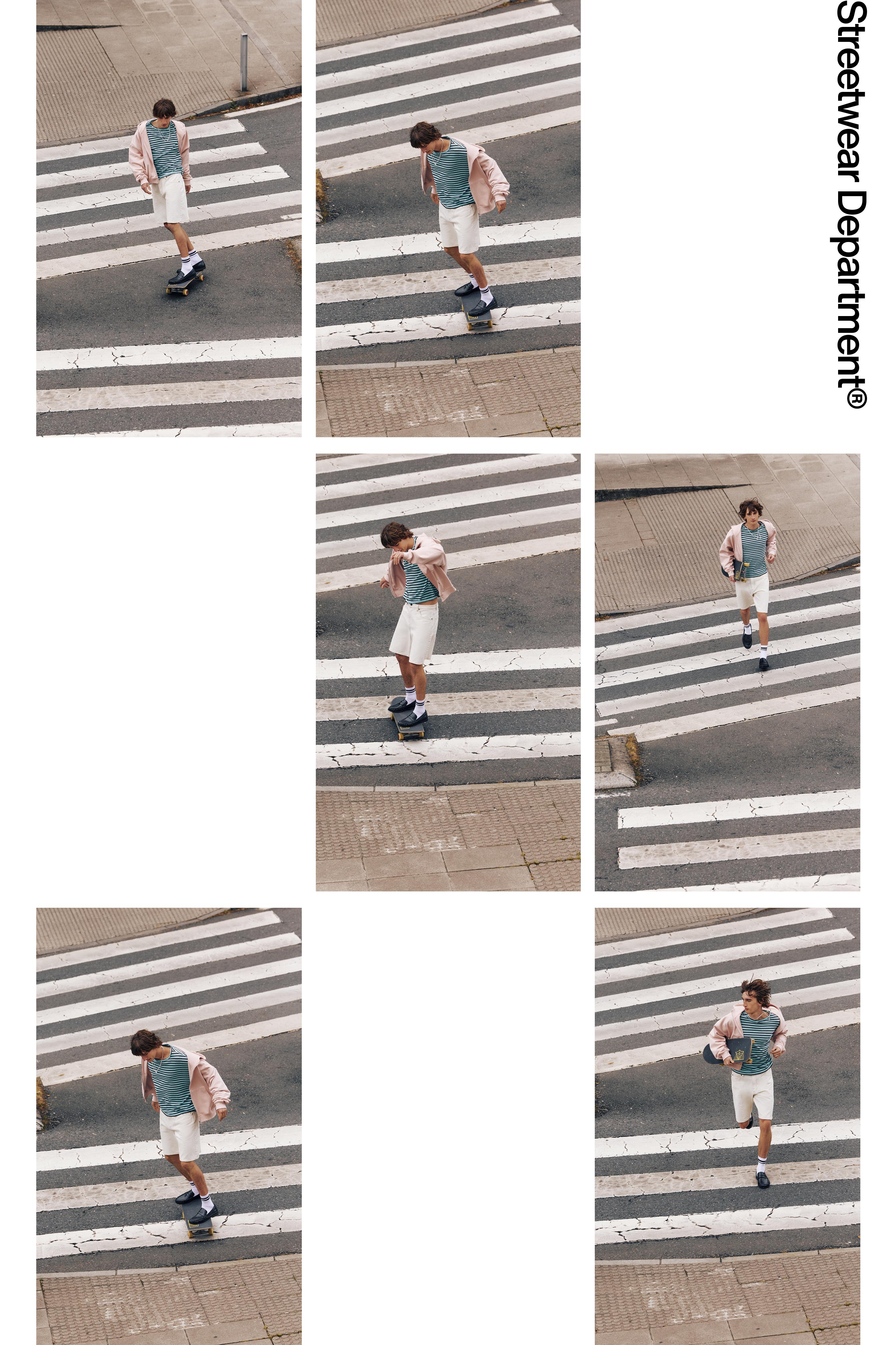 Baggy relaxed denim Bermuda shorts — White