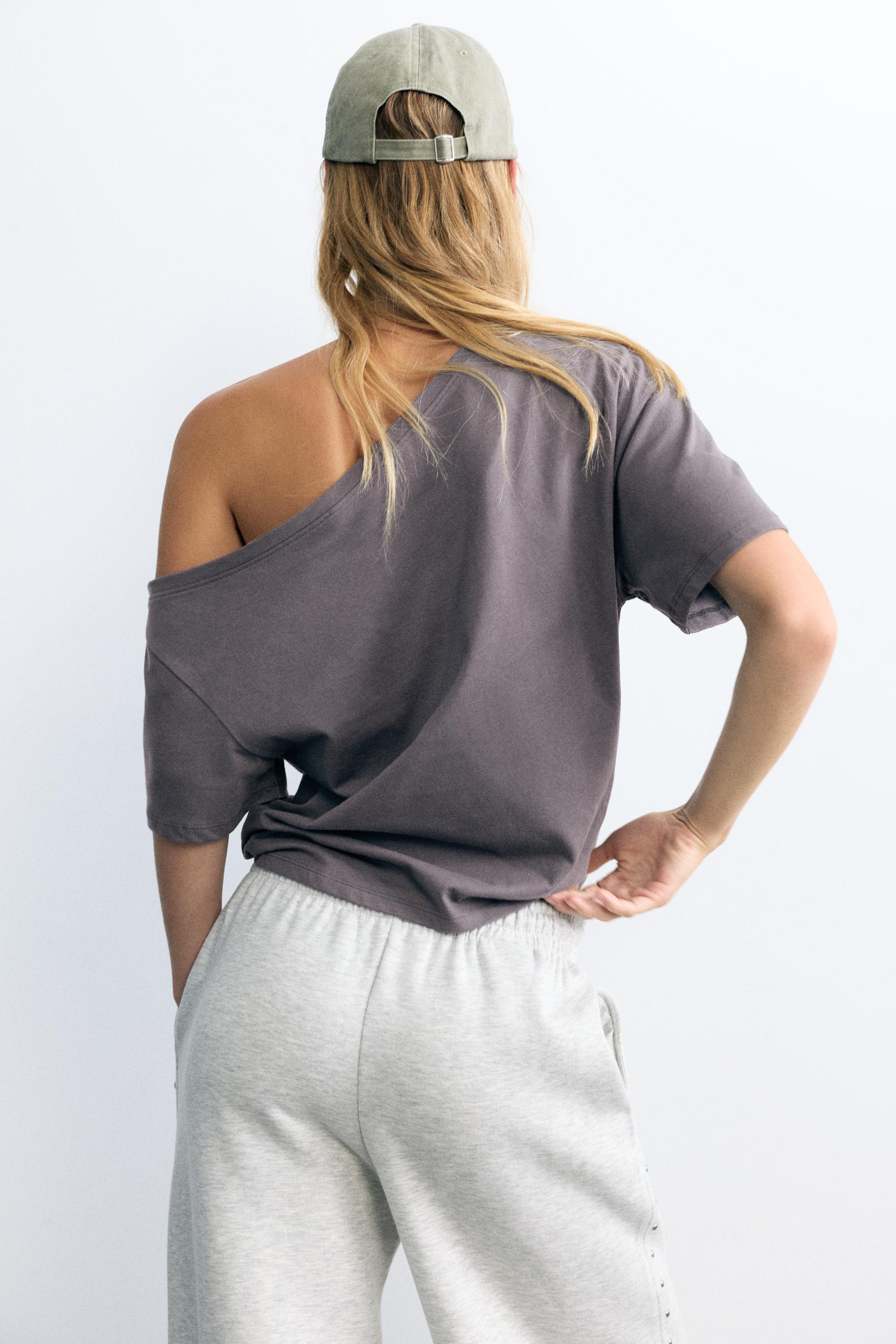 Asymmetric star T-shirt — Grey/Blue
