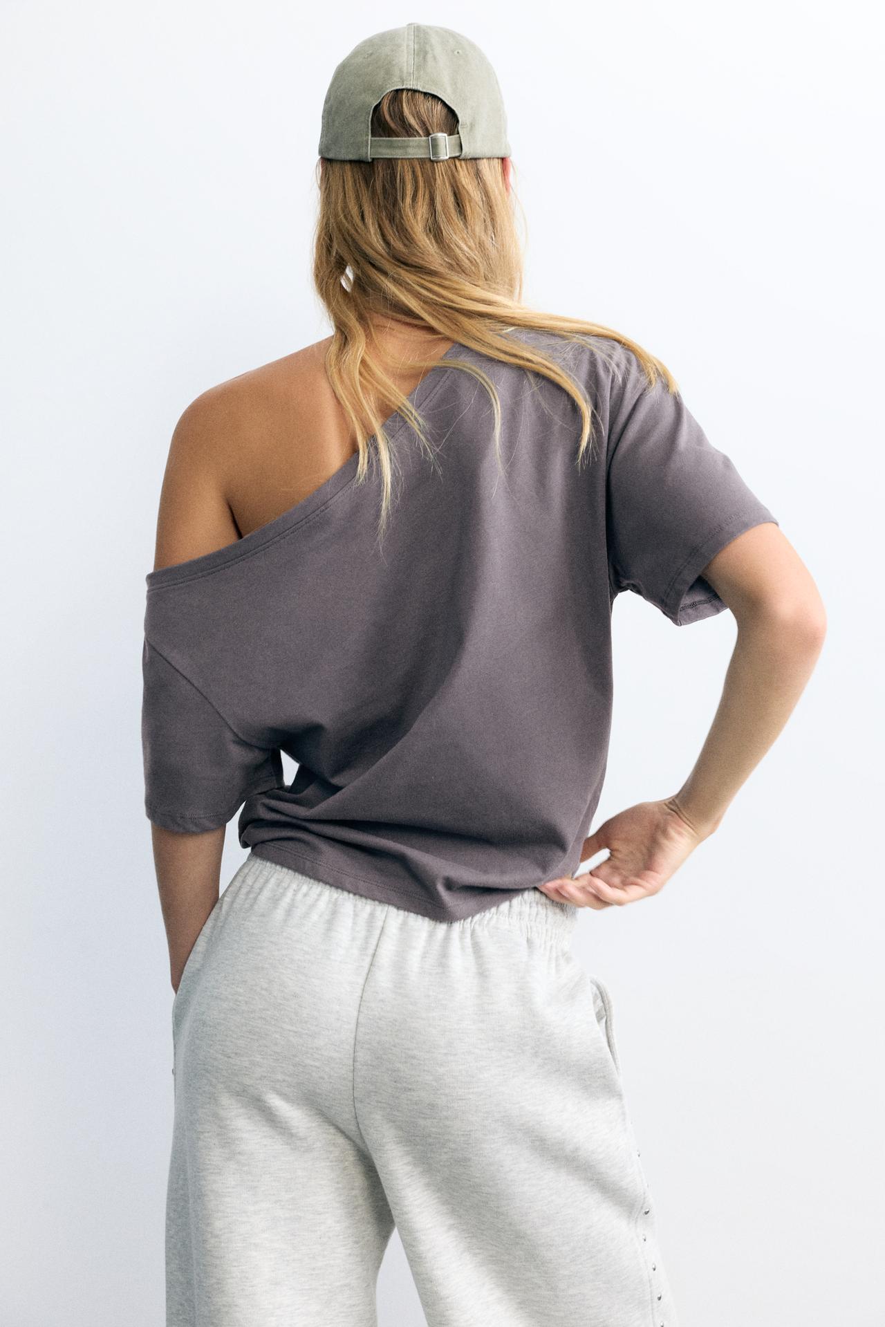 Asymmetric star T-shirt — Grey/Blue