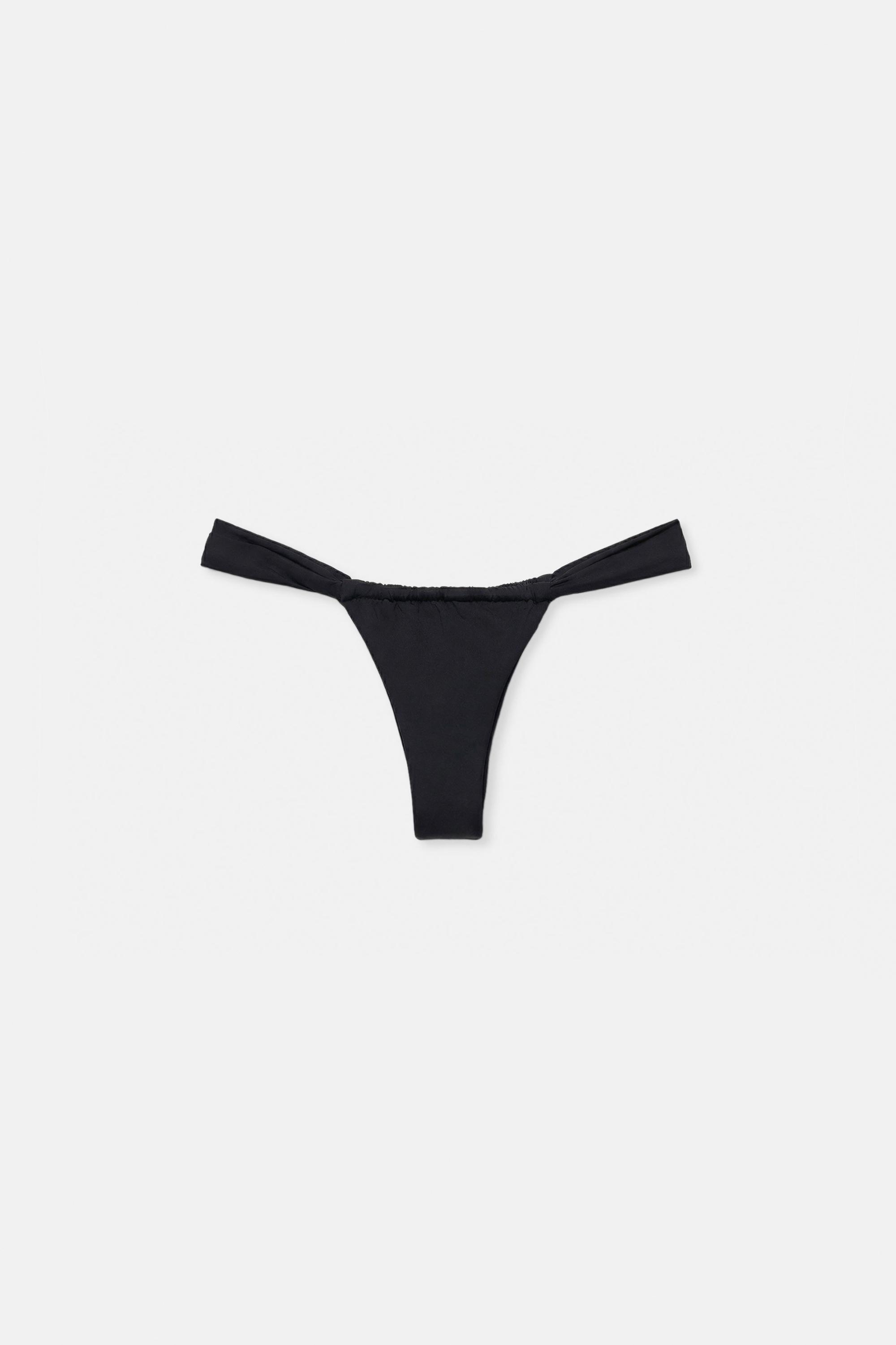 Gathered bikini bottoms — Black