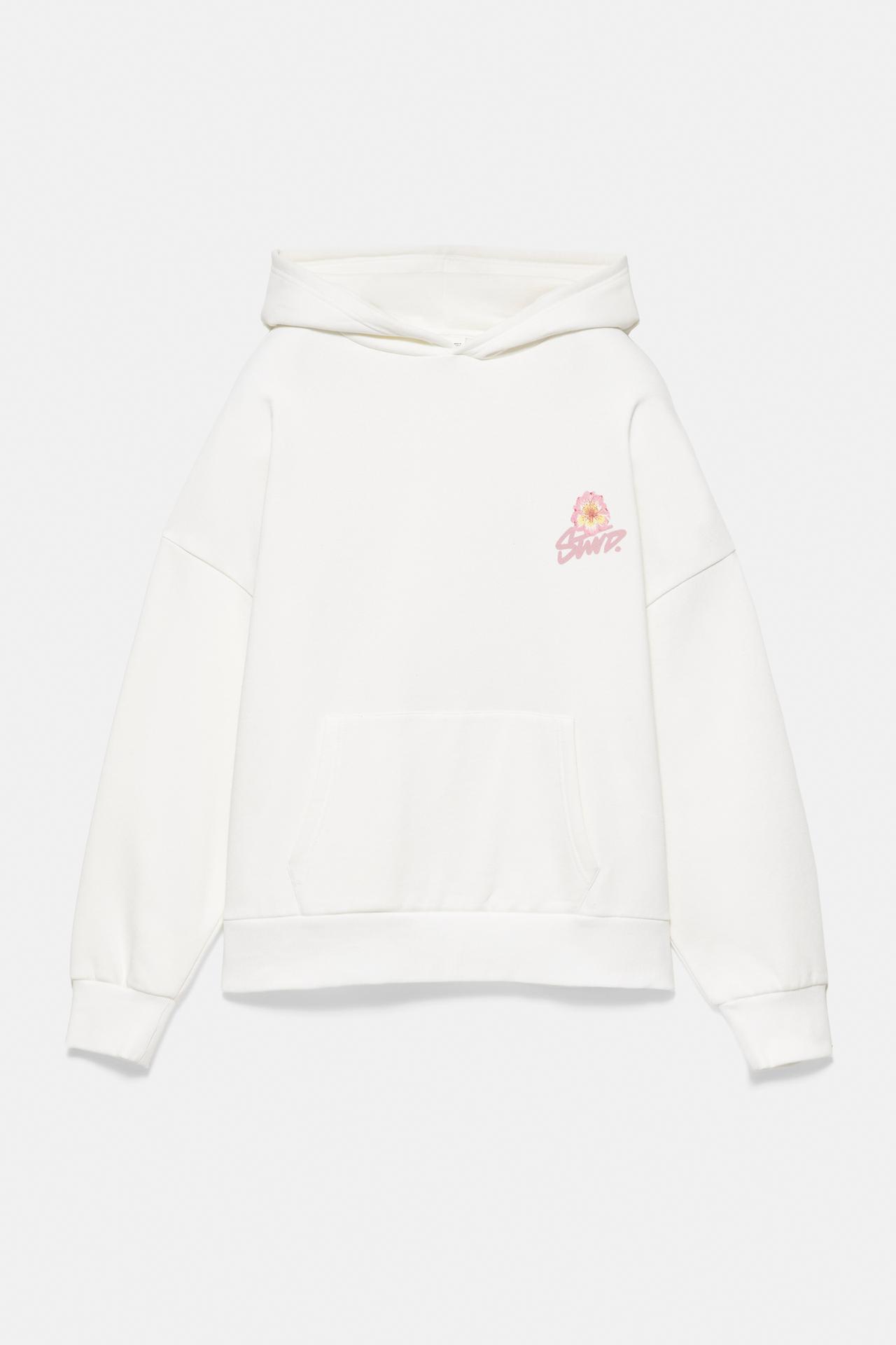 Flower graphic hoodie — Ice