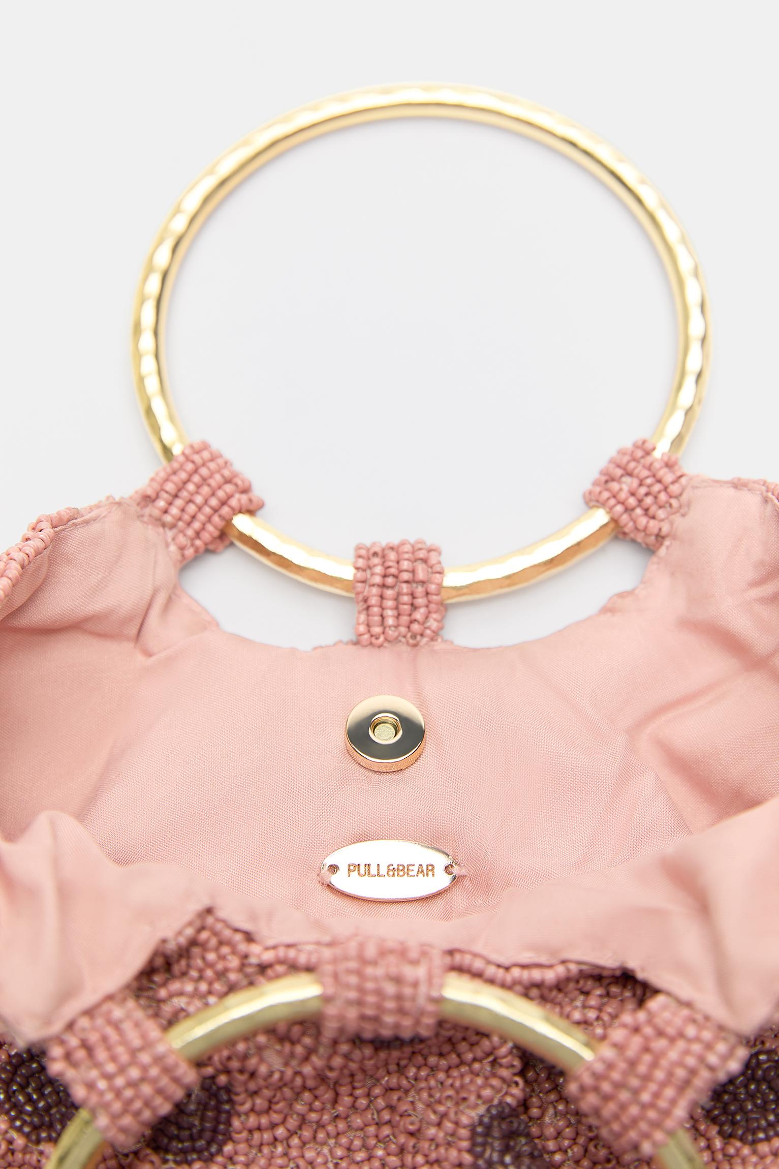 Puantiye desenli metal saplı çanta - Görsel 22