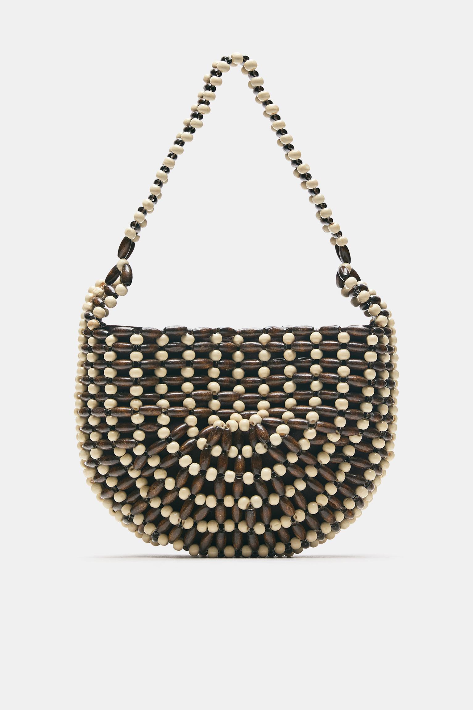 Embellished shoulder bag — Brown