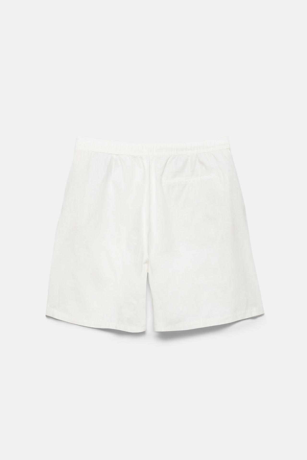 Linen blend Bermuda joggers — Off white