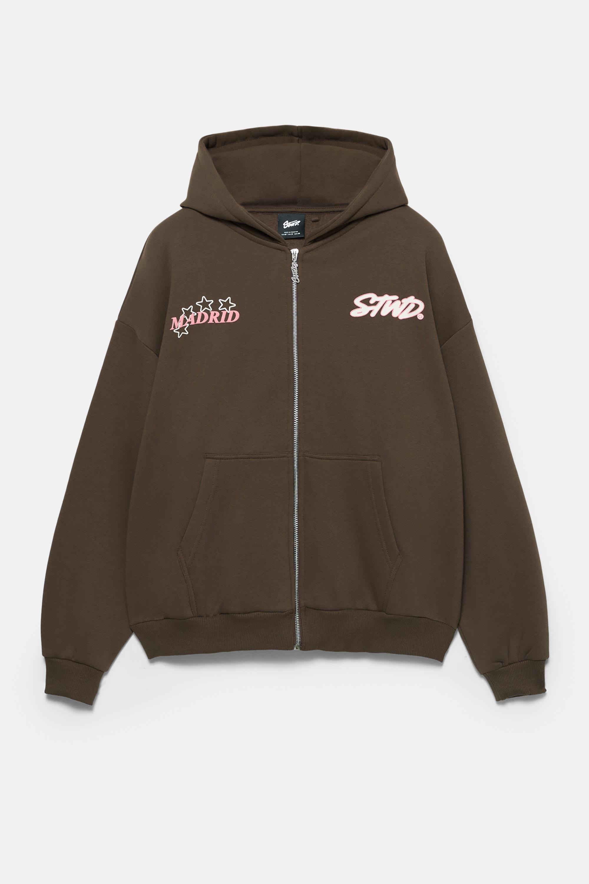 STWD Madrid fermuarlı kapüşonlu sweatshirt - Görsel 4