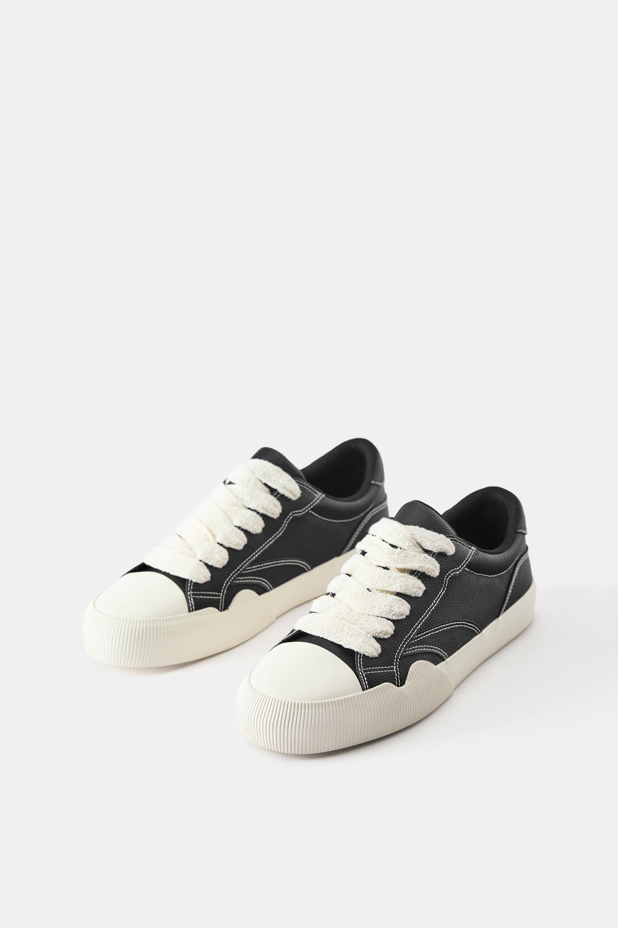 Casual stitched trainers — Black