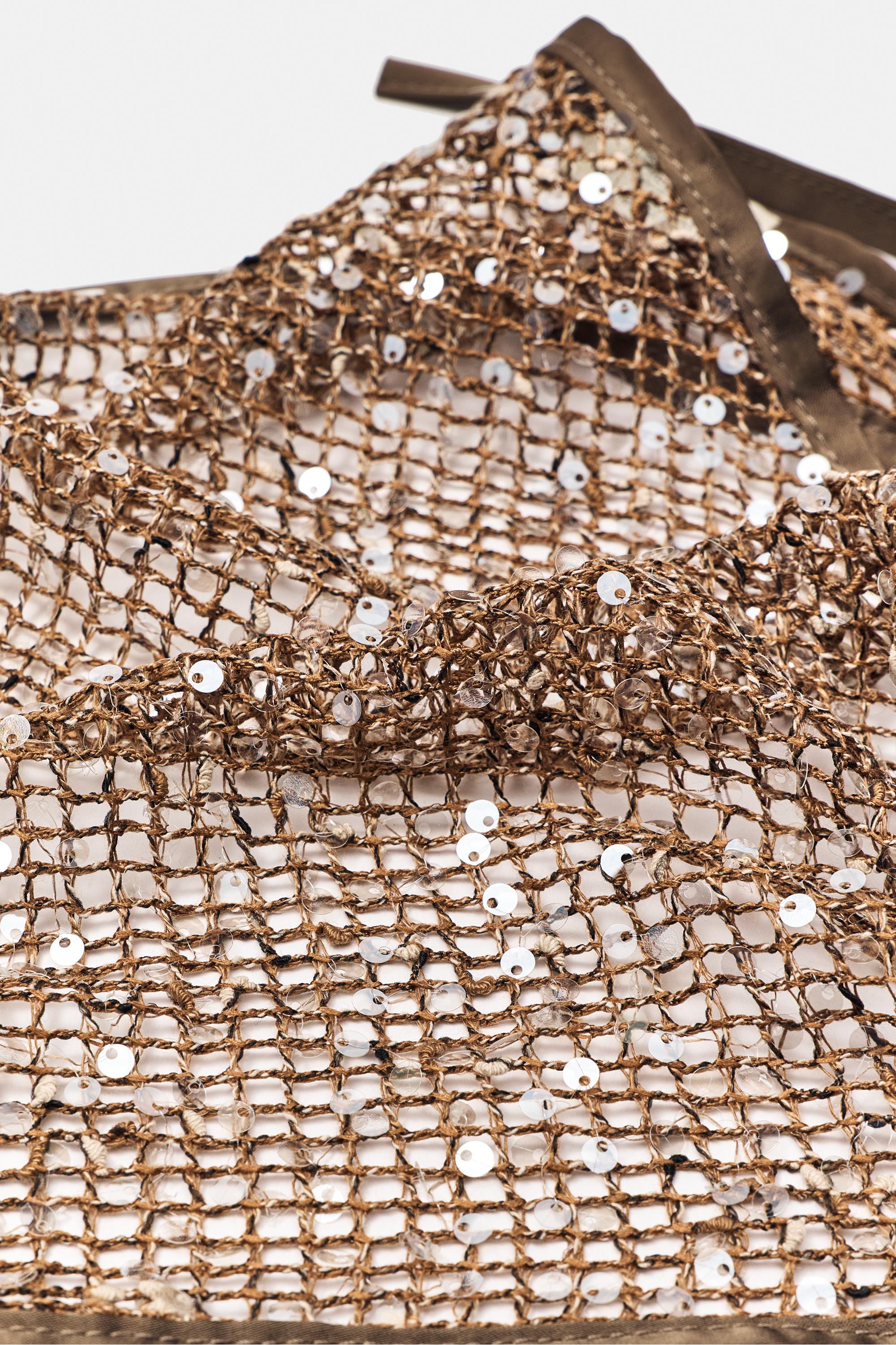 Sequin mesh bandana — Brown