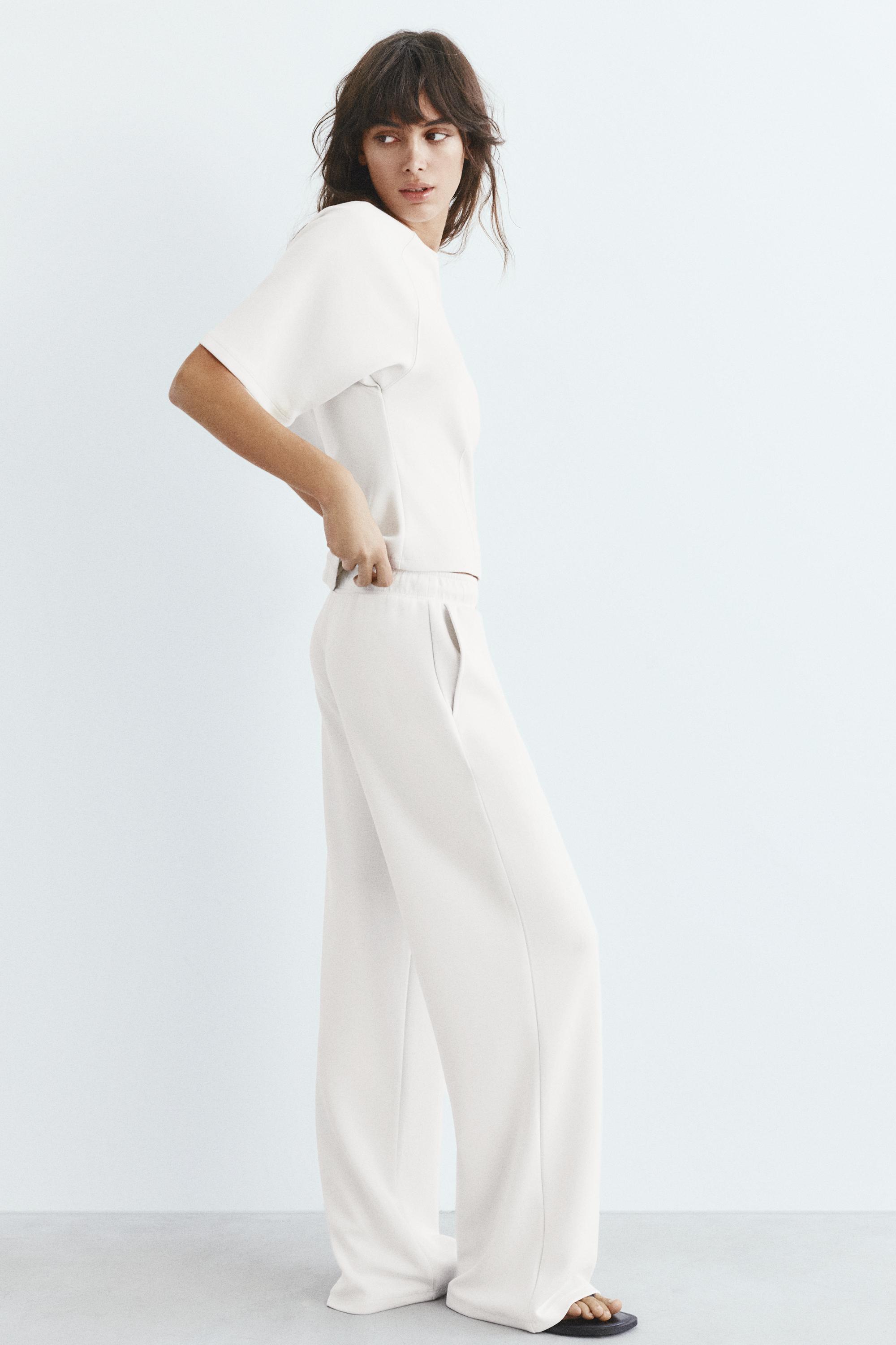 Soft touch short sleeve sweatshirt — Ecru