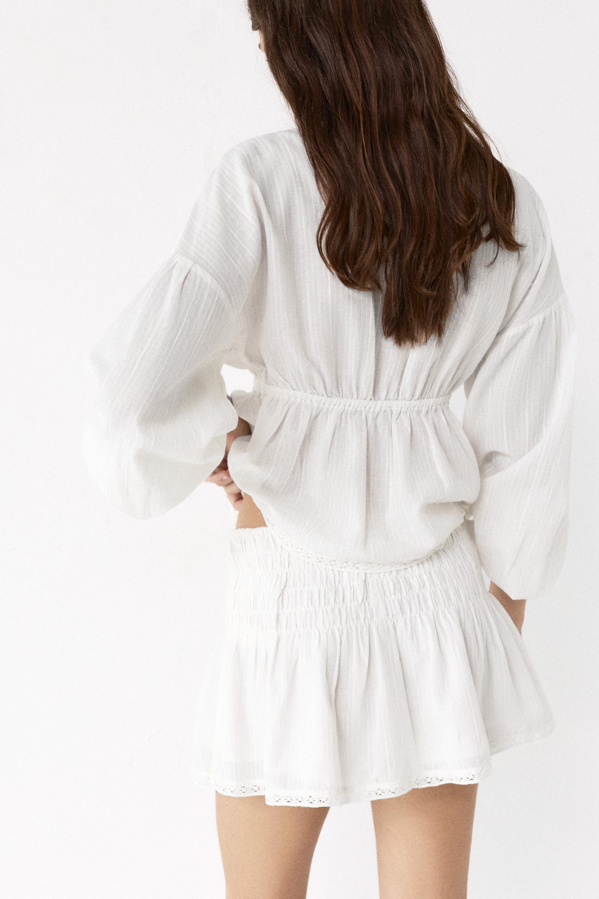 Ruffled skort — White