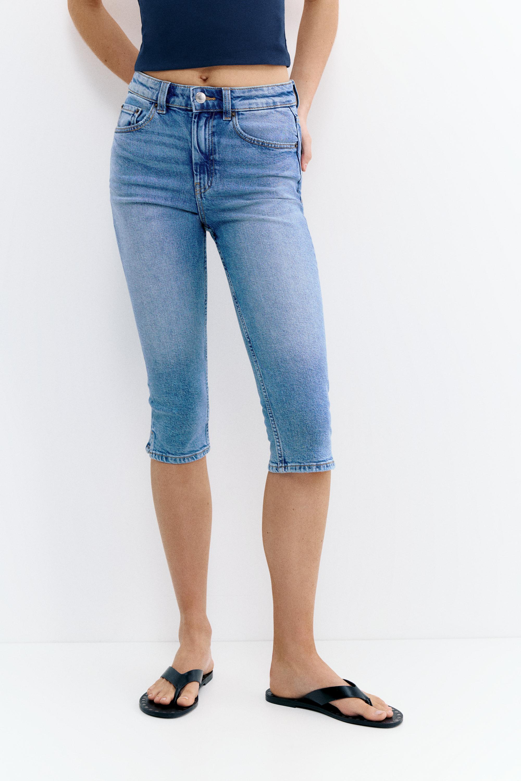 Mid-waist capris — Medium blue
