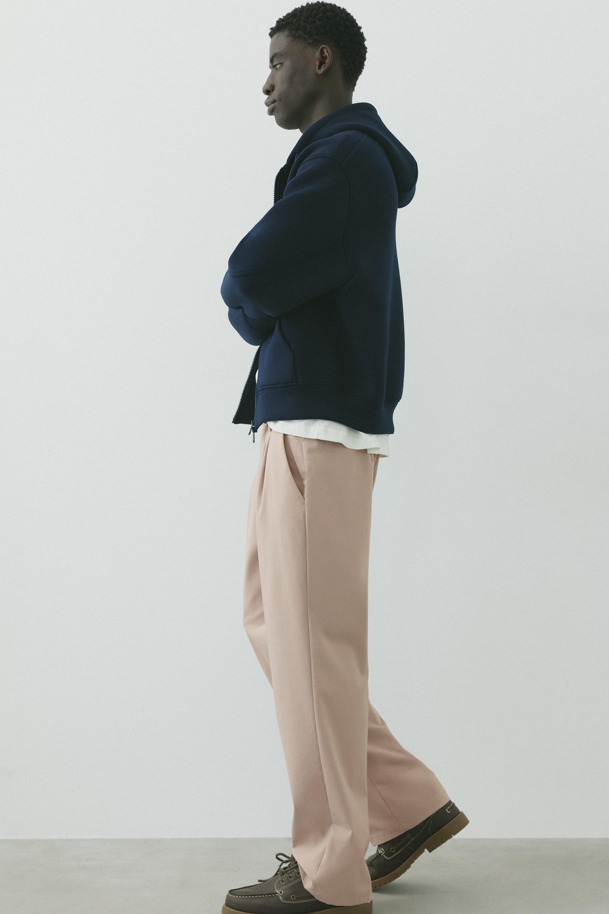 Wide-leg tailored trousers — Ecru