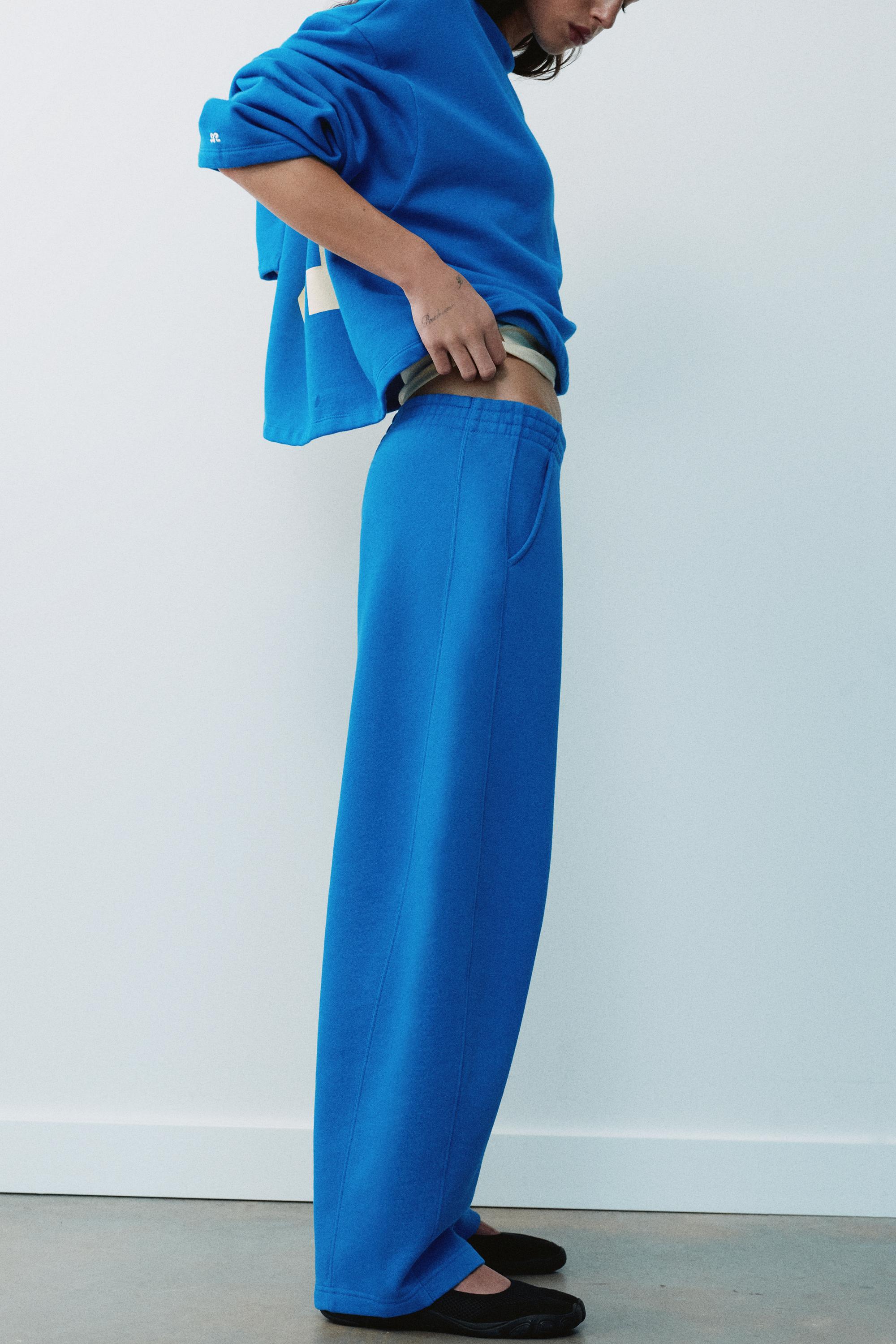 Barrel-leg joggers — Deep blue