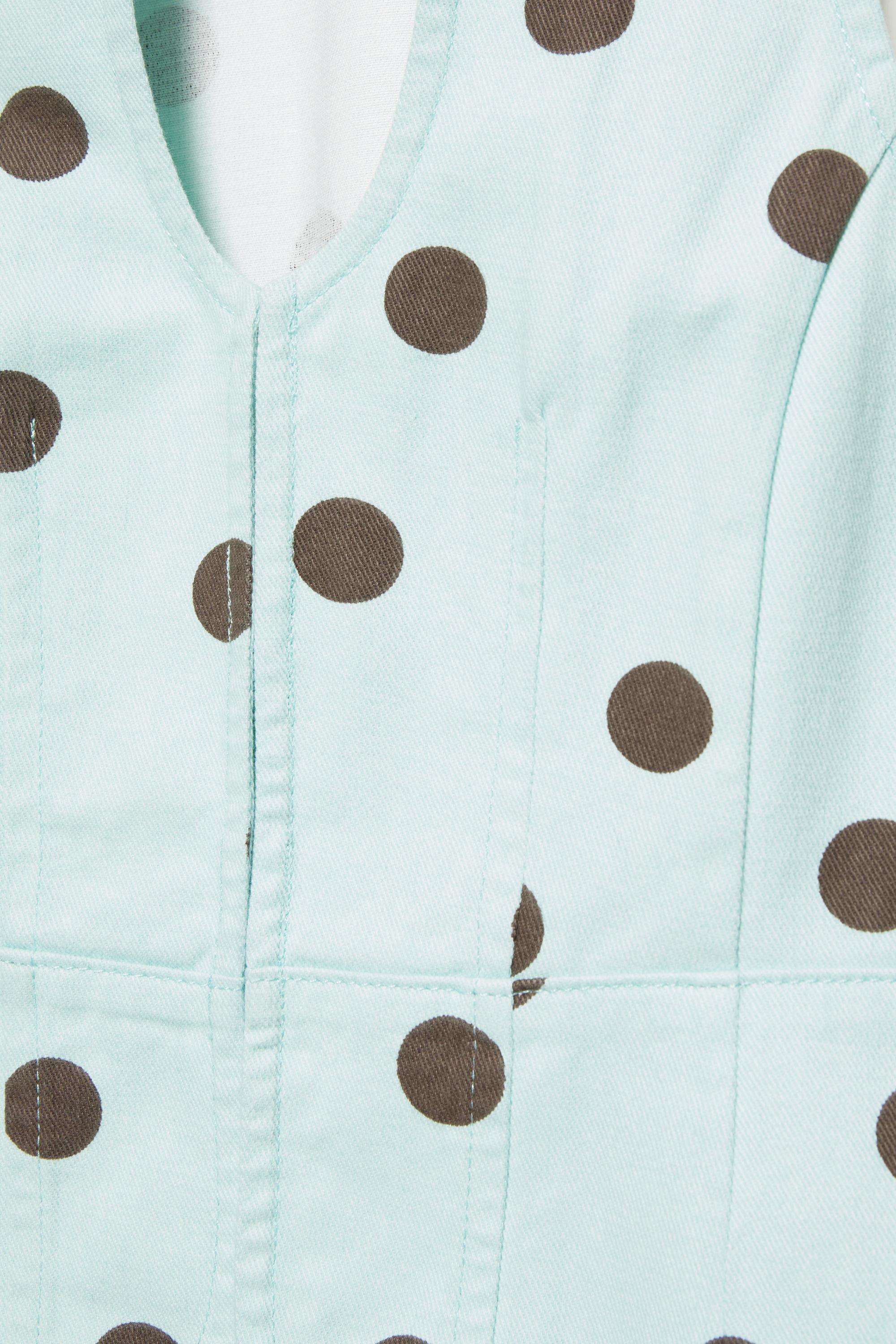 Polka dot cut-out top — Turquoise