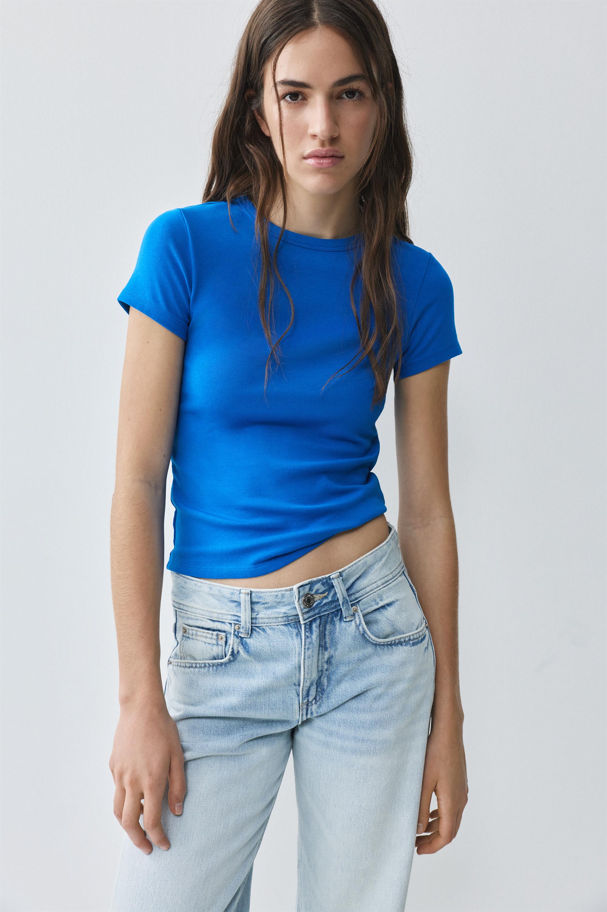 Fitted short sleeve T-shirt — Blue