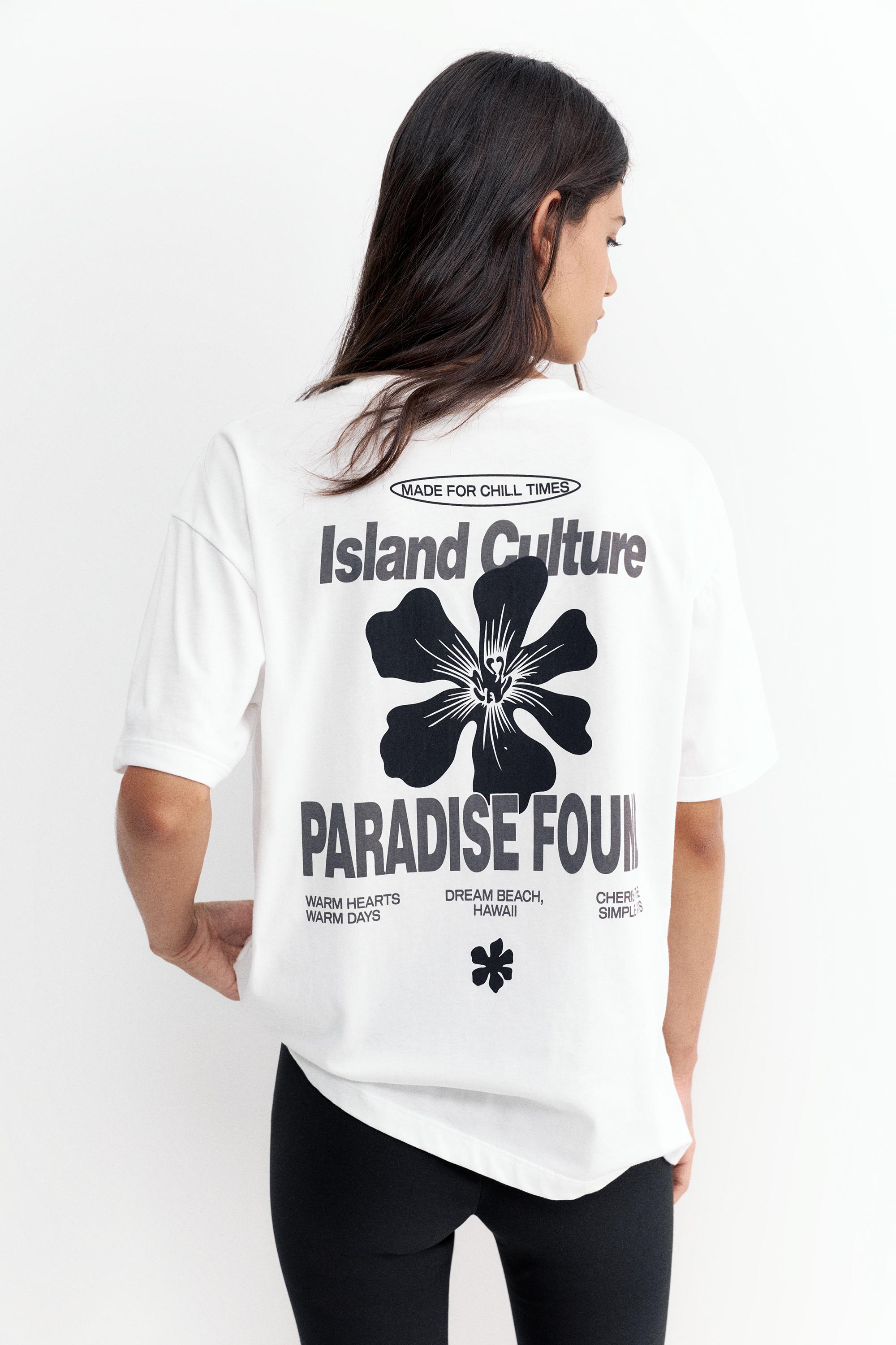Oversize floral graphic T-shirt — Ice