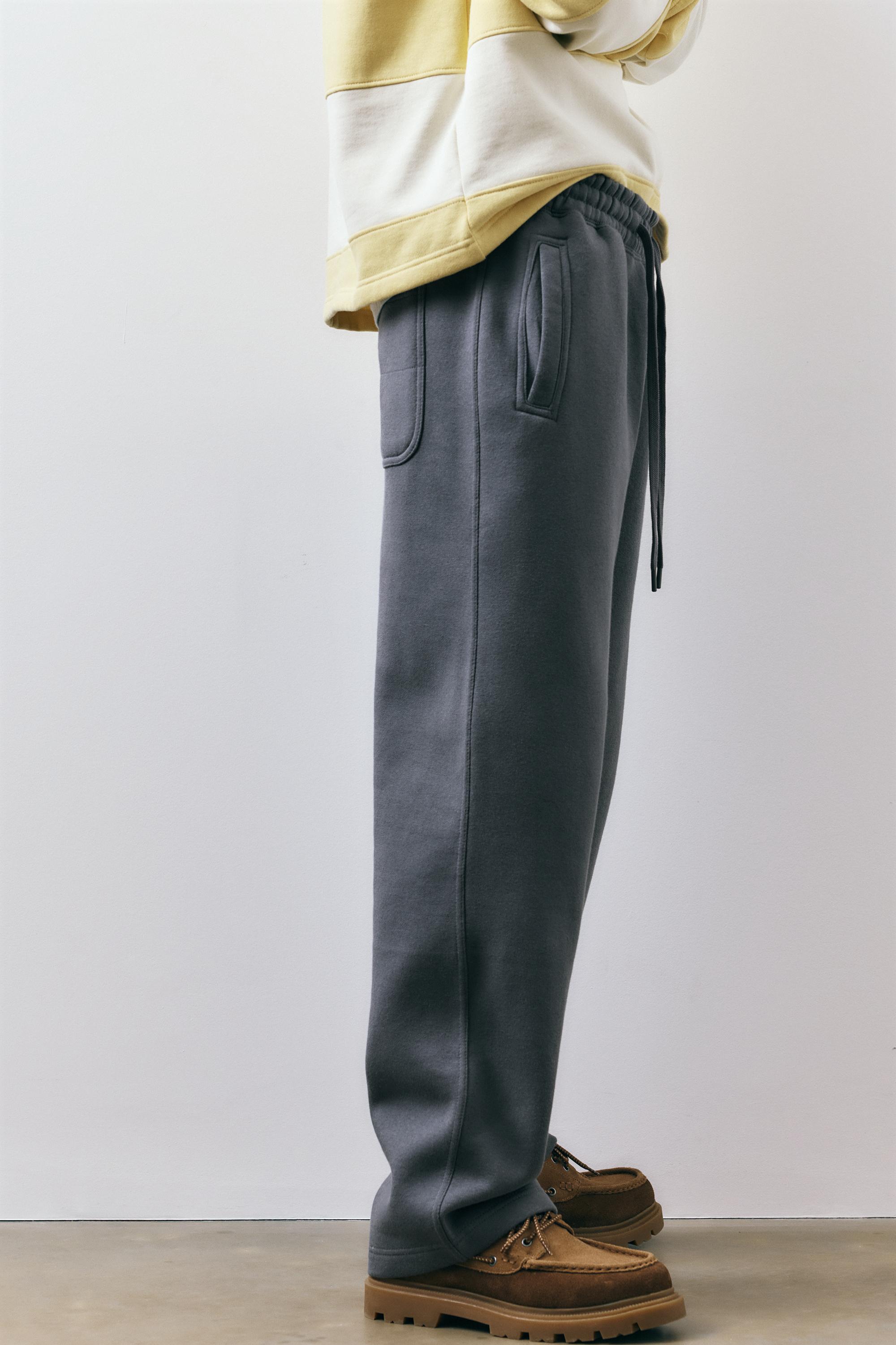 Basic baggy tracksuit bottoms — Grey blue
