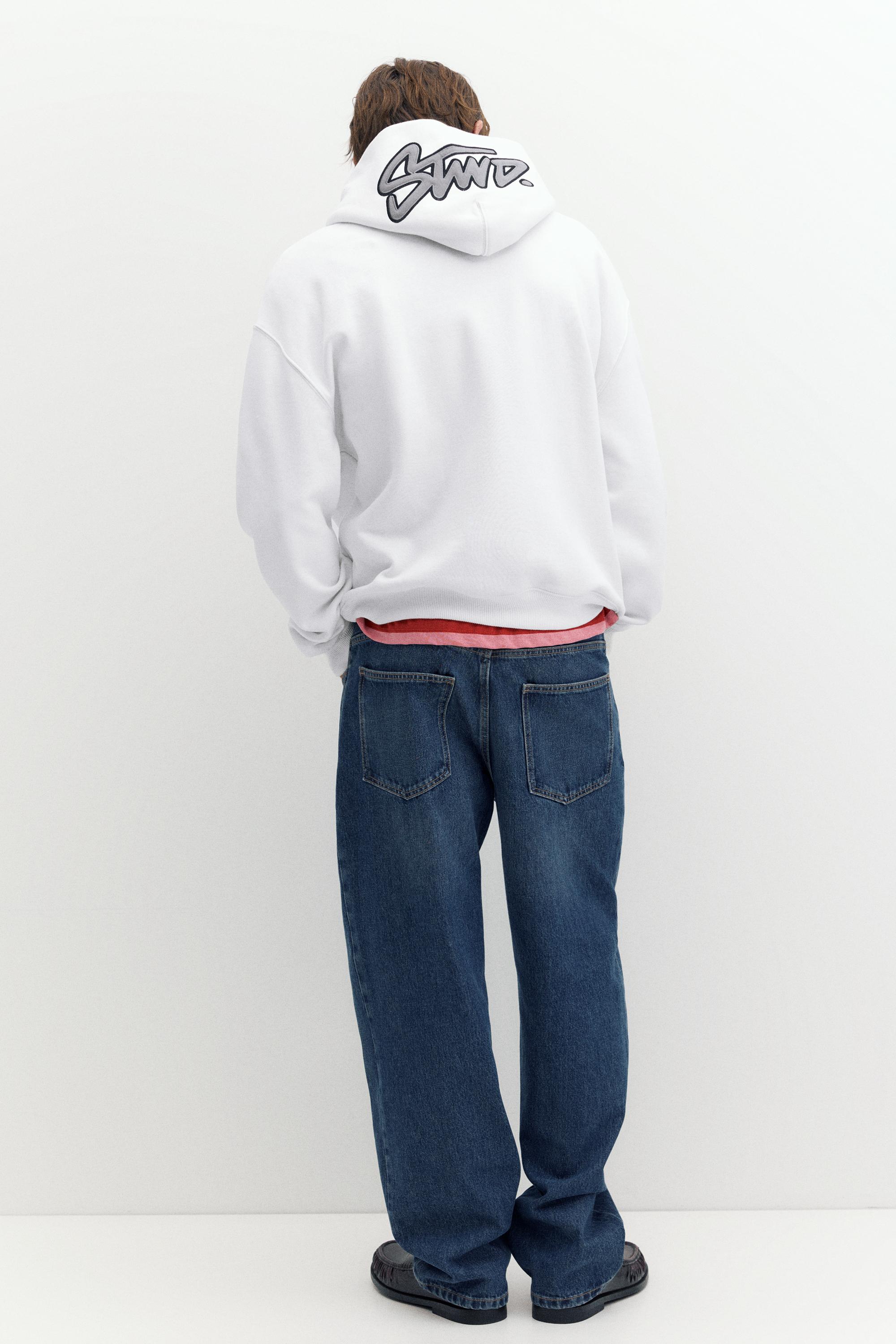 STWD boxy-fit logo hoodie — Off white