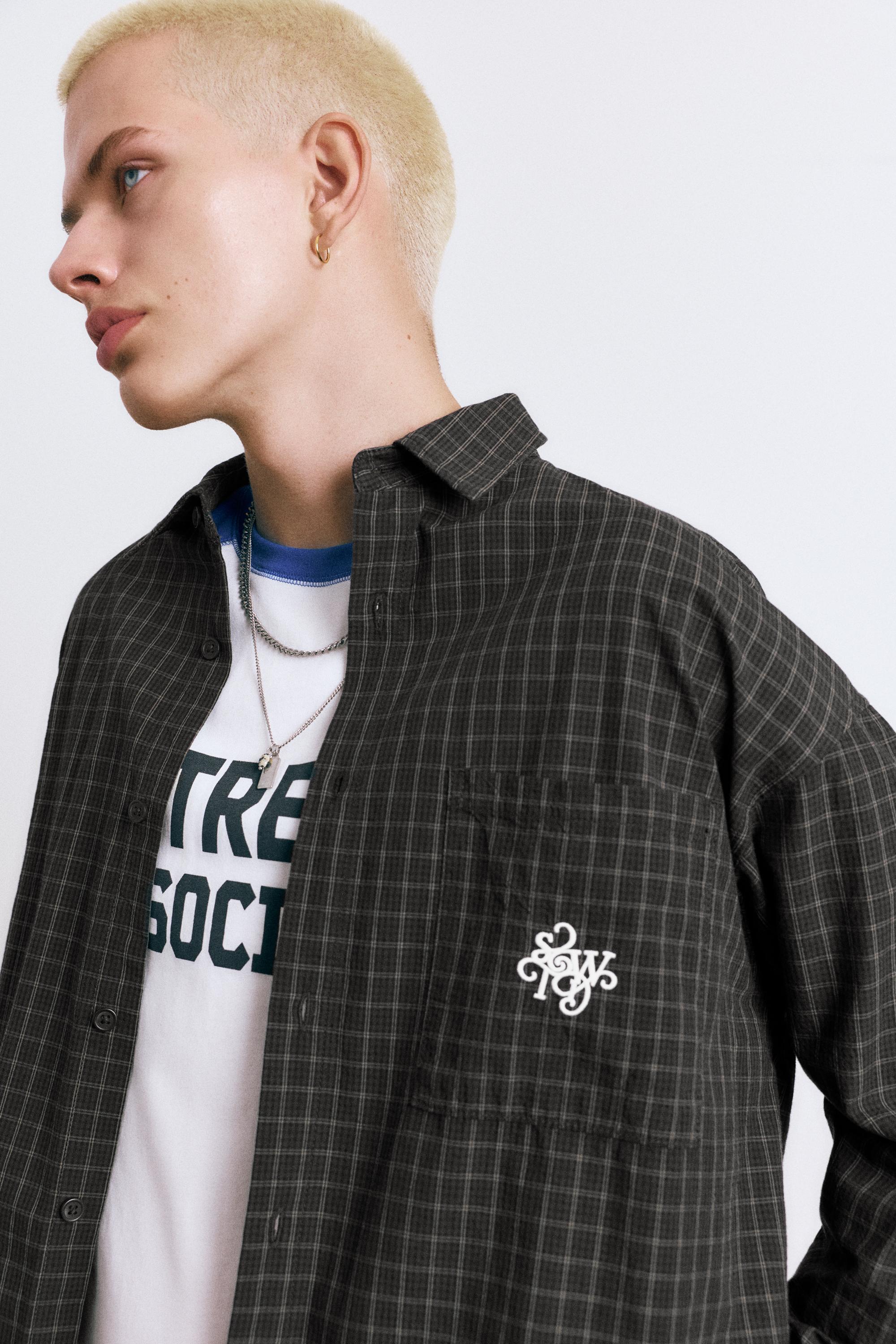 STWD işlemeli ekose gömlek - Görsel 13