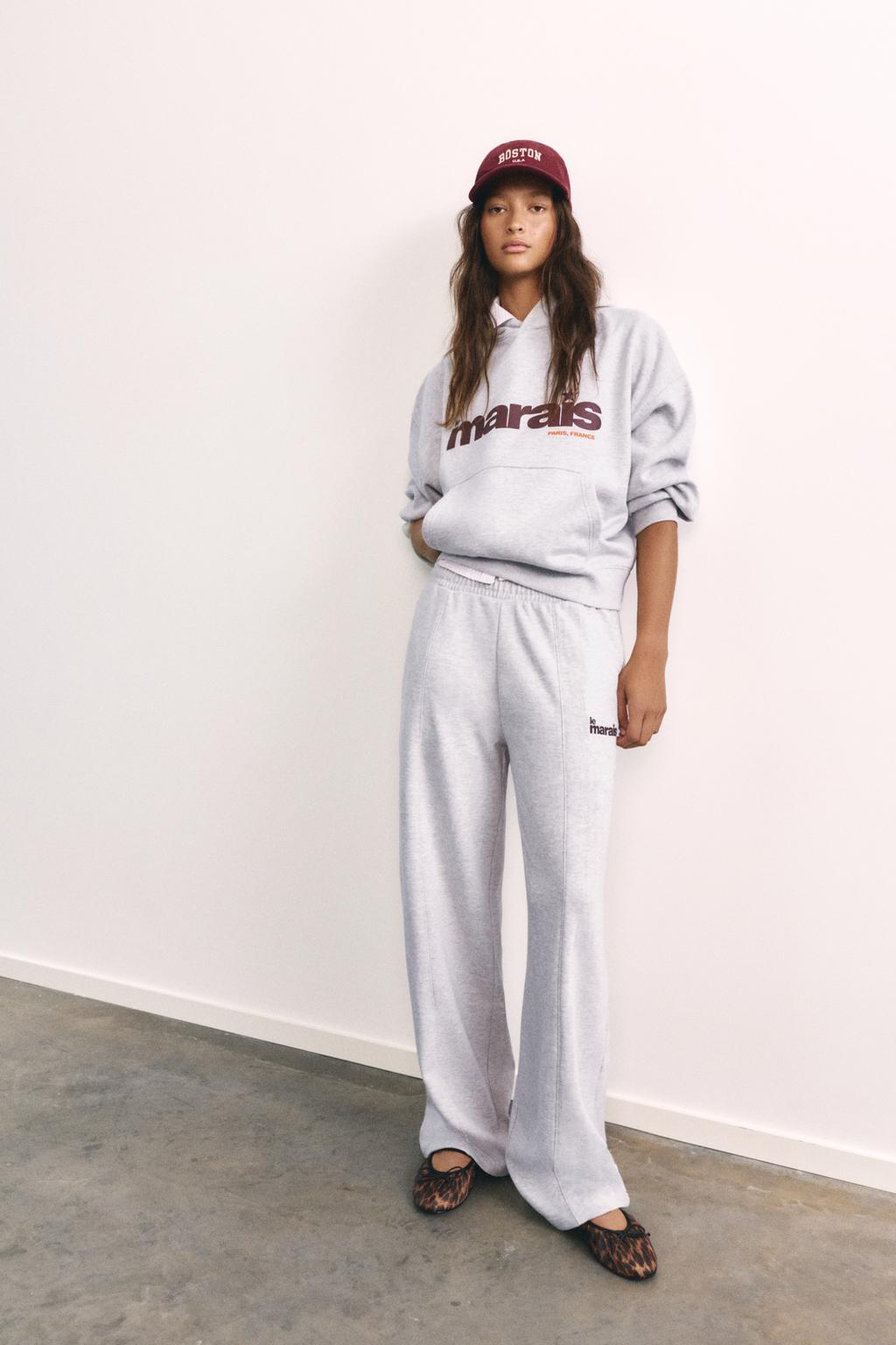 Graphic wide-leg trousers