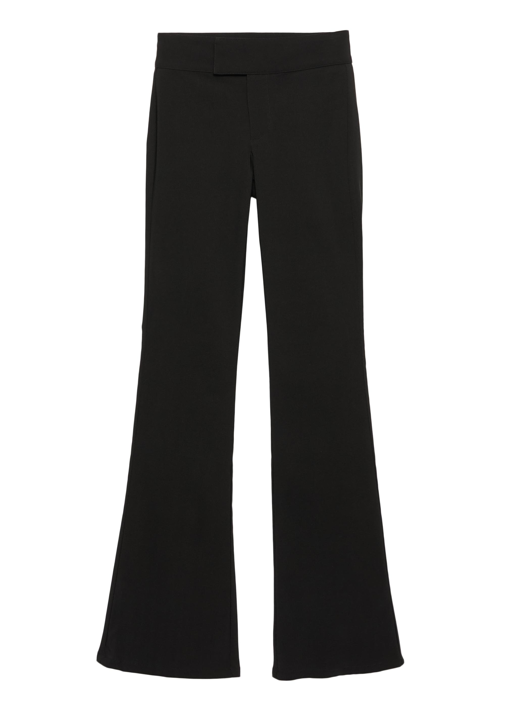 Mid-waist bootcut trousers — Black