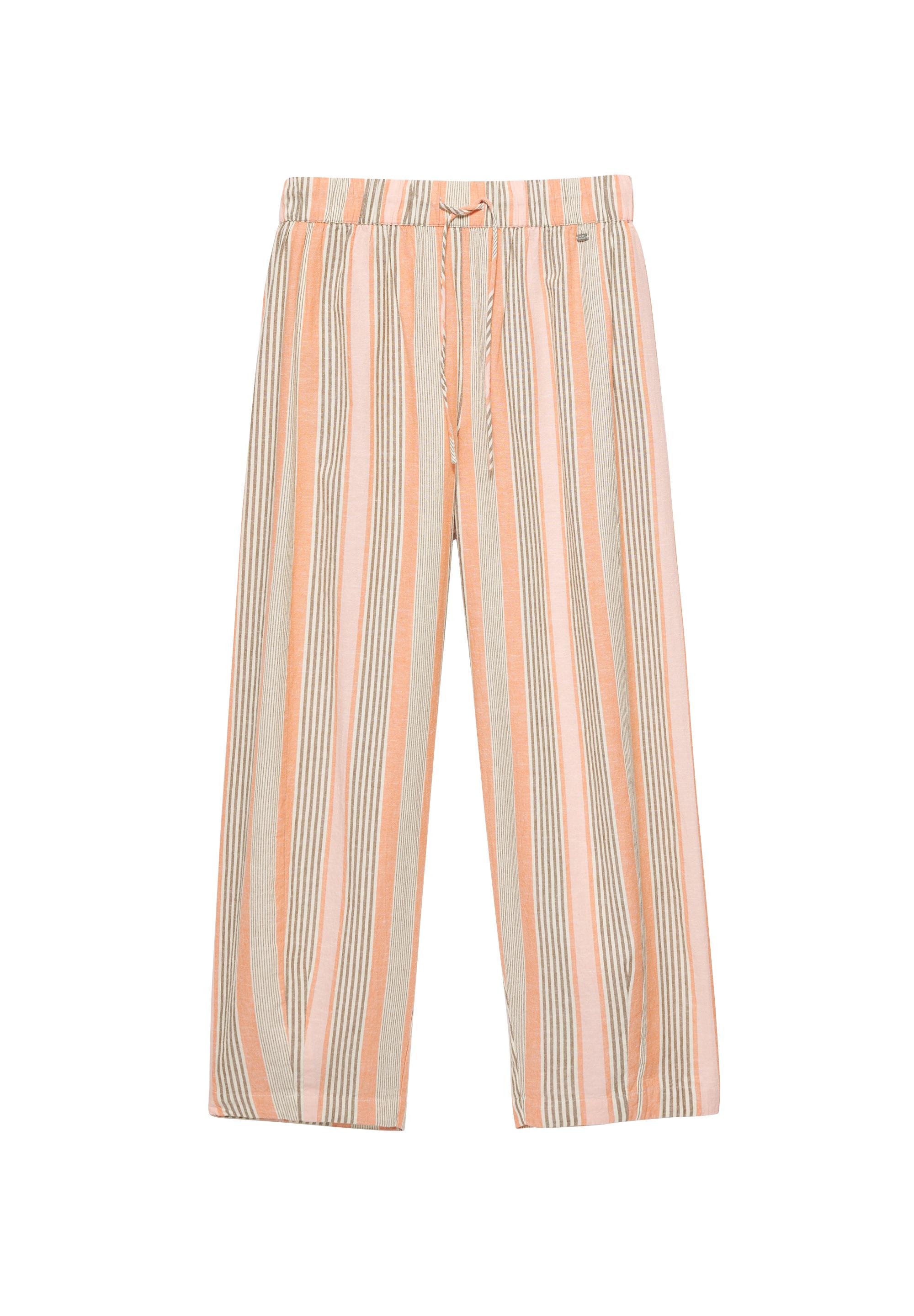 Striped barrel trousers — Salmon