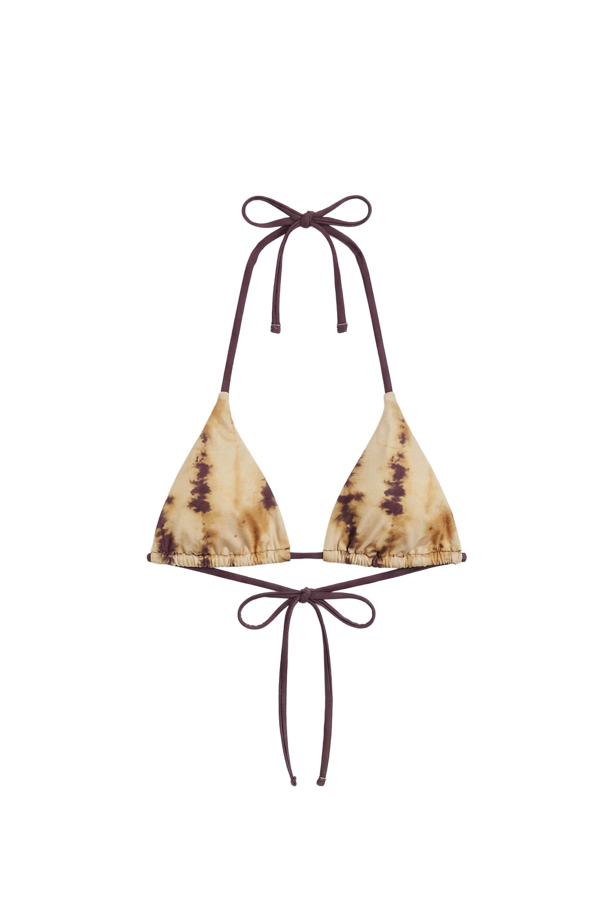 Tie-dye üçgen bikini üstü - Görsel 7