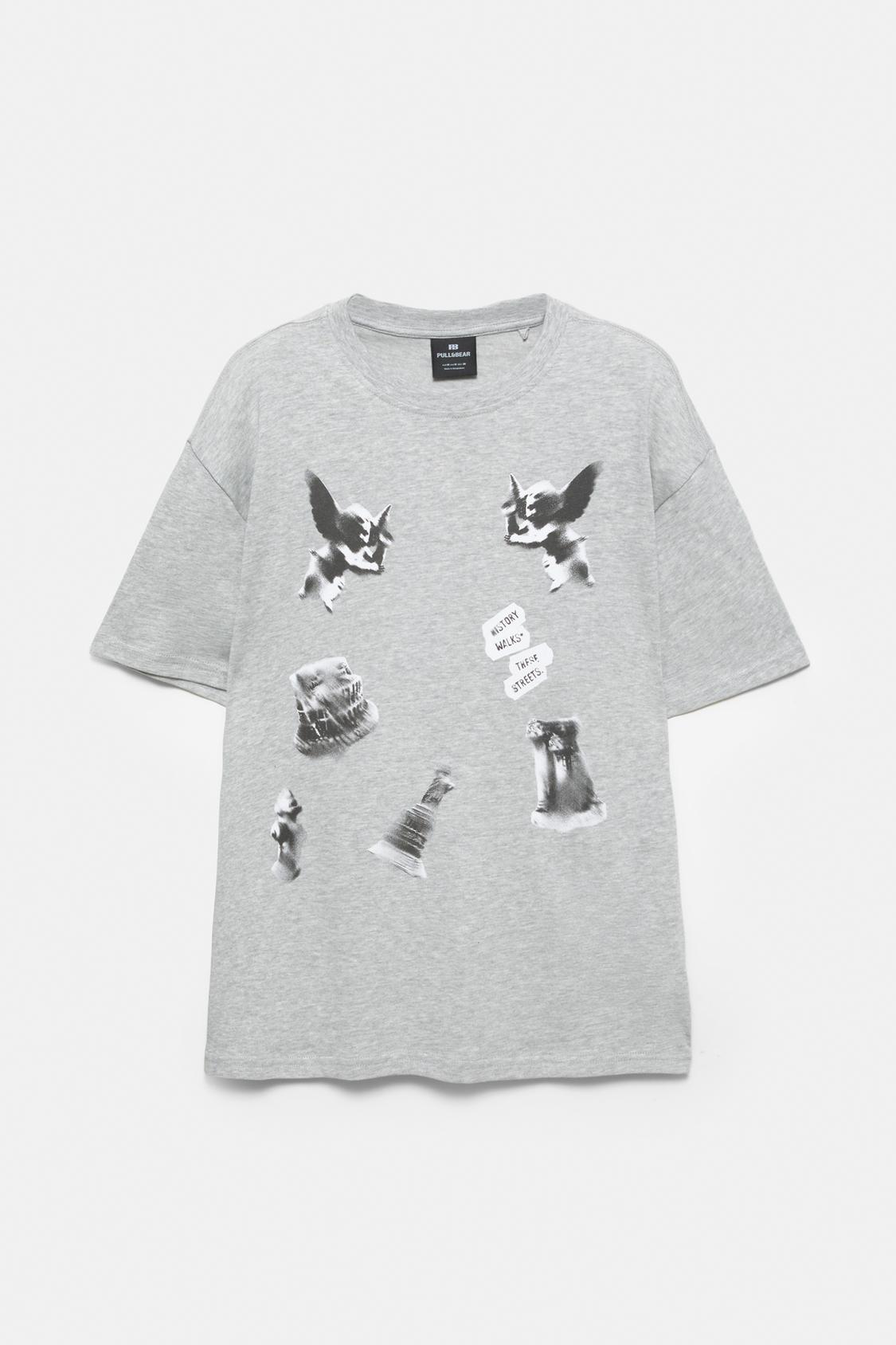 Maglietta grigia angeli PULL&BEAR