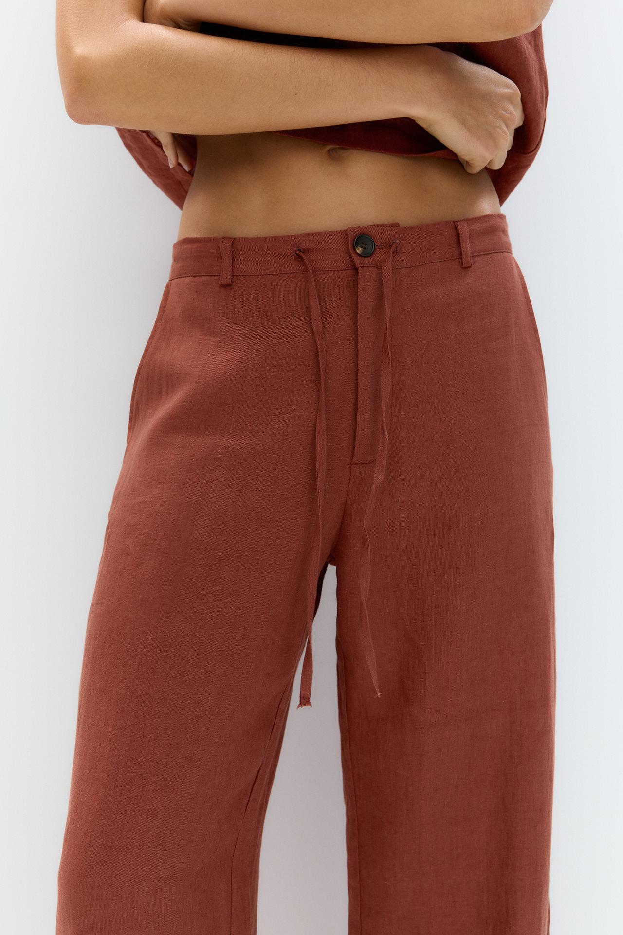 100% linen smart trousers