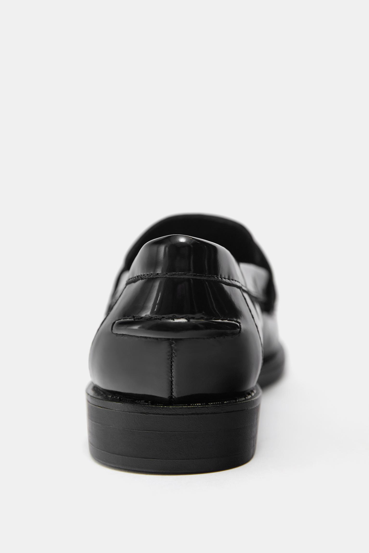Faux patent loafers — Black