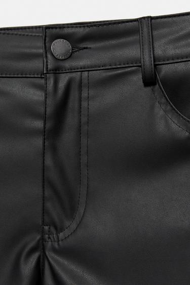 Studded faux leather mini shorts — Black 8