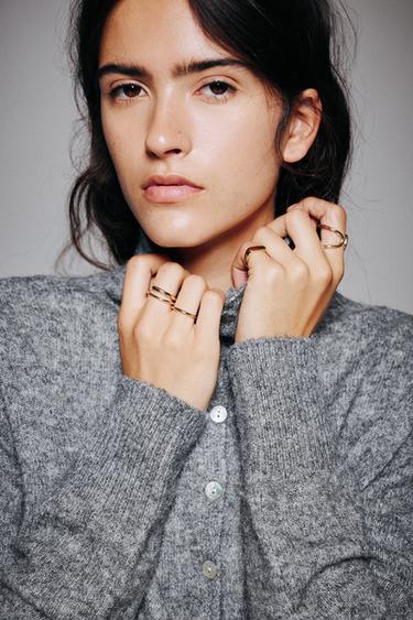 Pack of 4 metallic rings — Gold 2