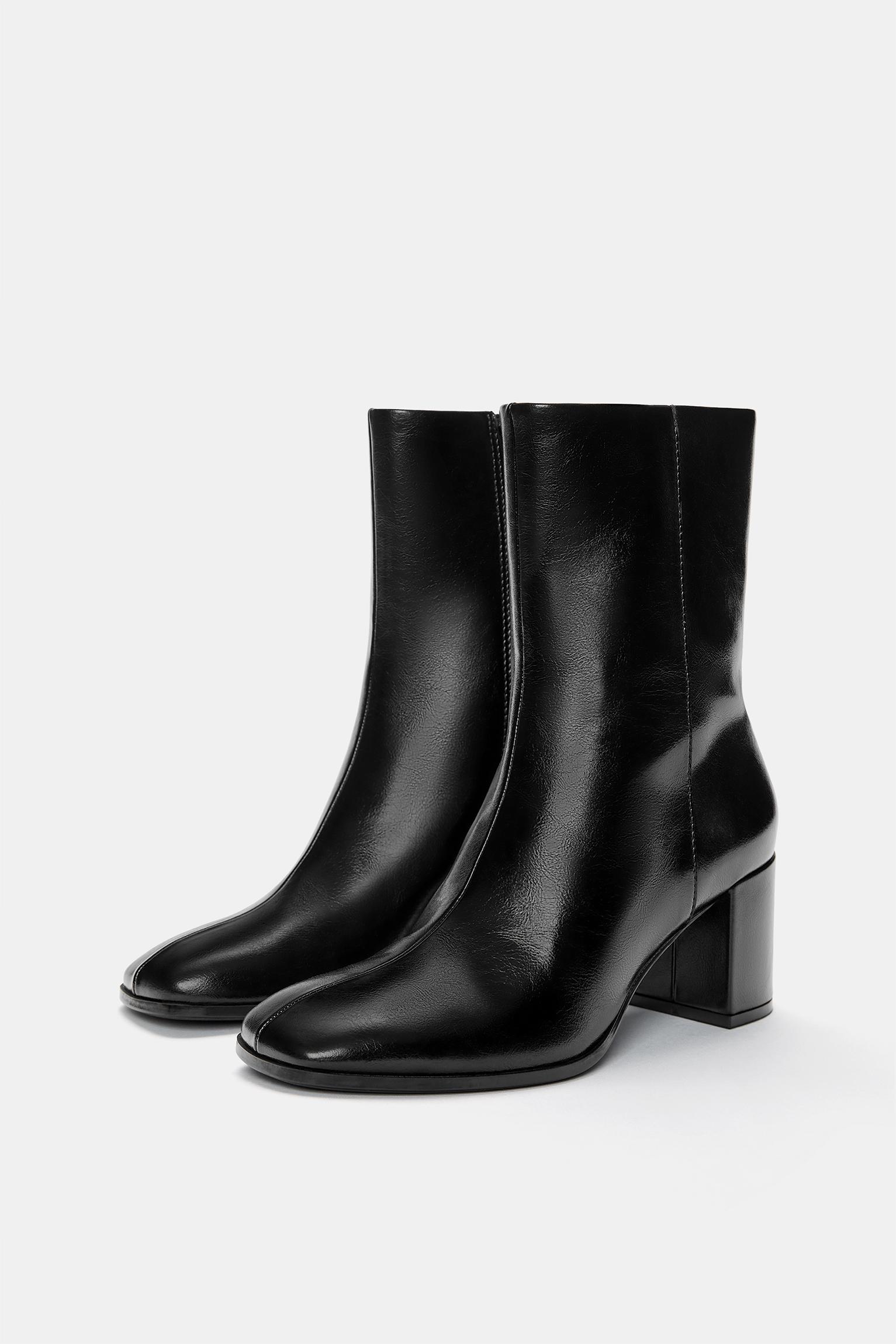 High-heel ankle boots — Black