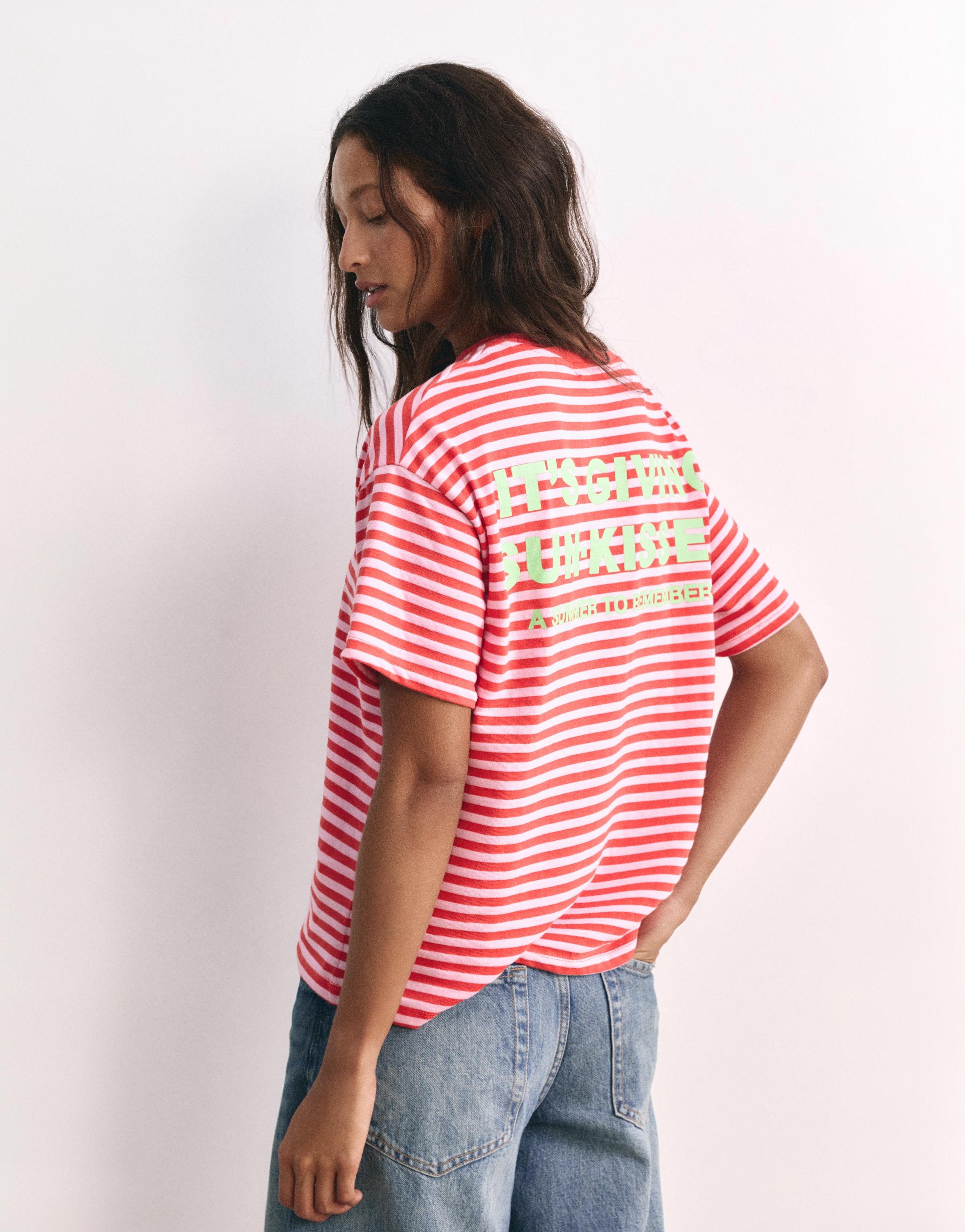 Striped T-shirt with text — 0-964