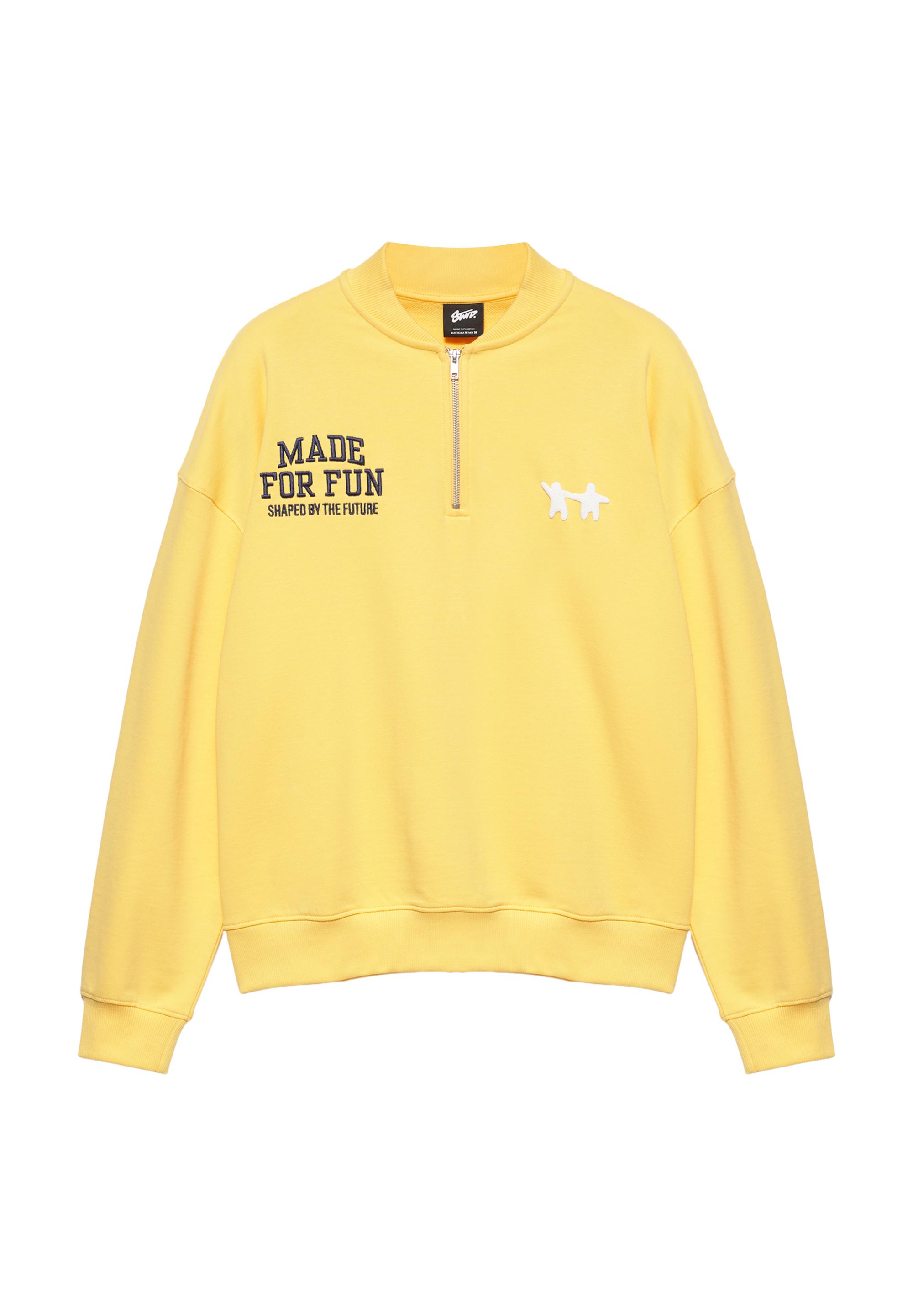Graphic quarter-zip sweatshirt — Yellow
